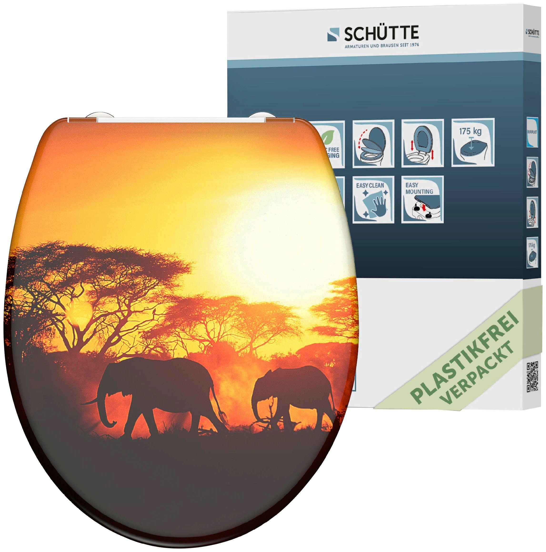 Schütte WC-Sitz Africa, Duroplast, mit Absenkautomatik und Schnellverschlus günstig online kaufen