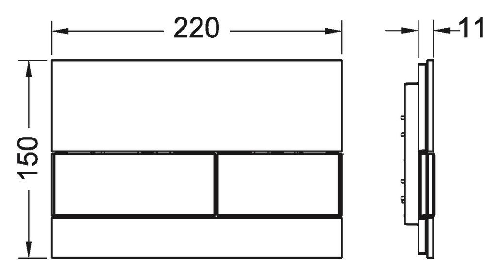 TECE Betätigungsplatten Square 2-Mengen-Spülung weiß chrom glänzend, 9240802