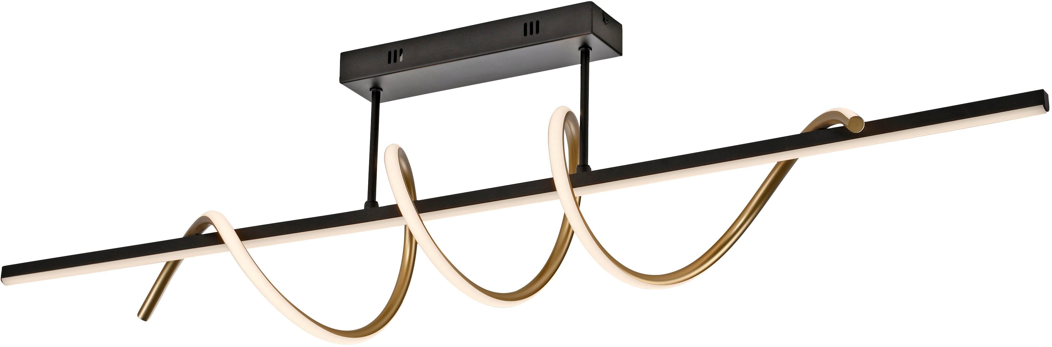 JUST LIGHT click-licht LED Deckenleuchte LED Deckenleuchte Emanda in Schwarz und Gold 36W 4380lm, keine Angabe, Leuchtmittel enthalten: Ja, fest verbaut, LED, warmweiss, Deckenlampe