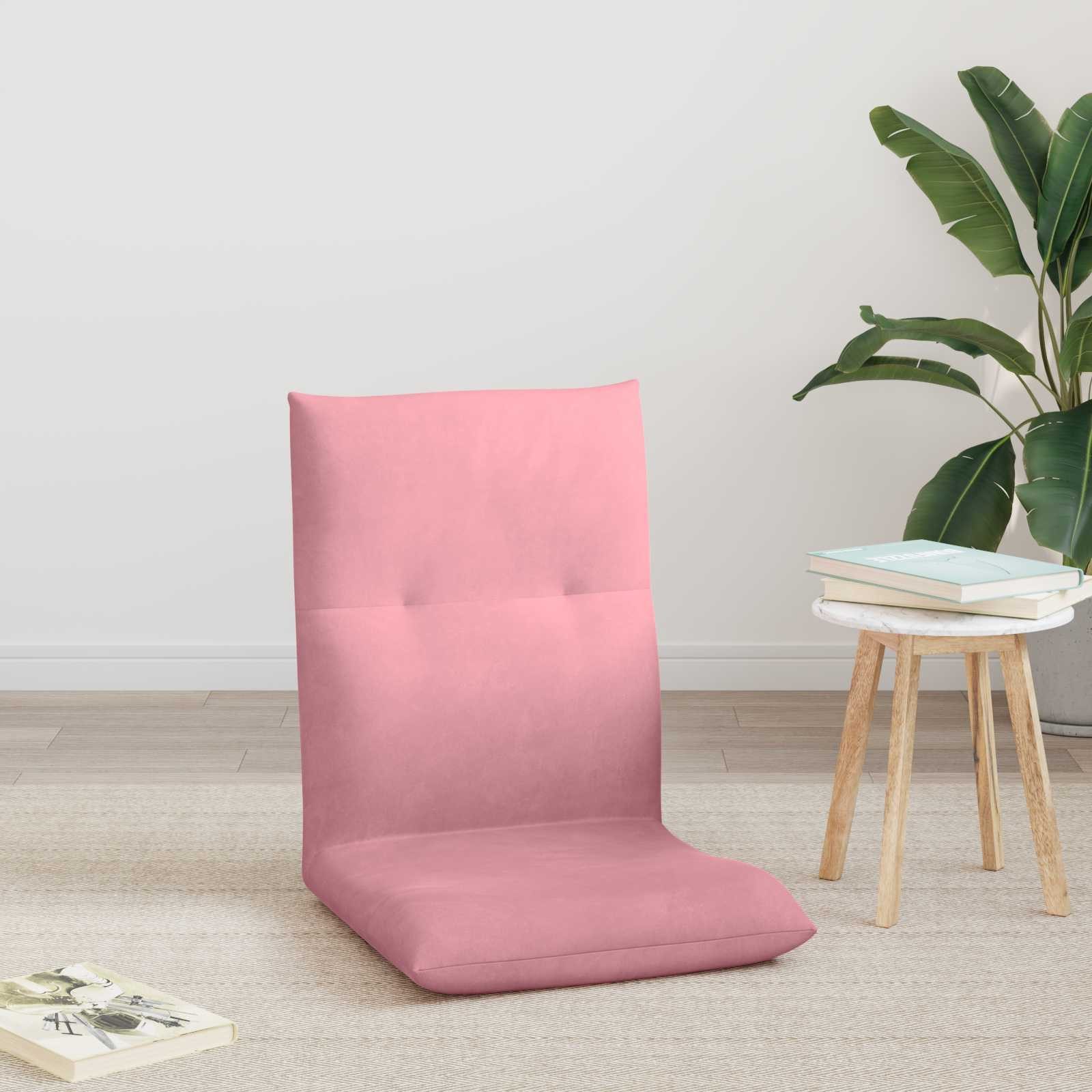 vidaXL Bodenkissen Verstellbarer Fußsessel Rosa Samt