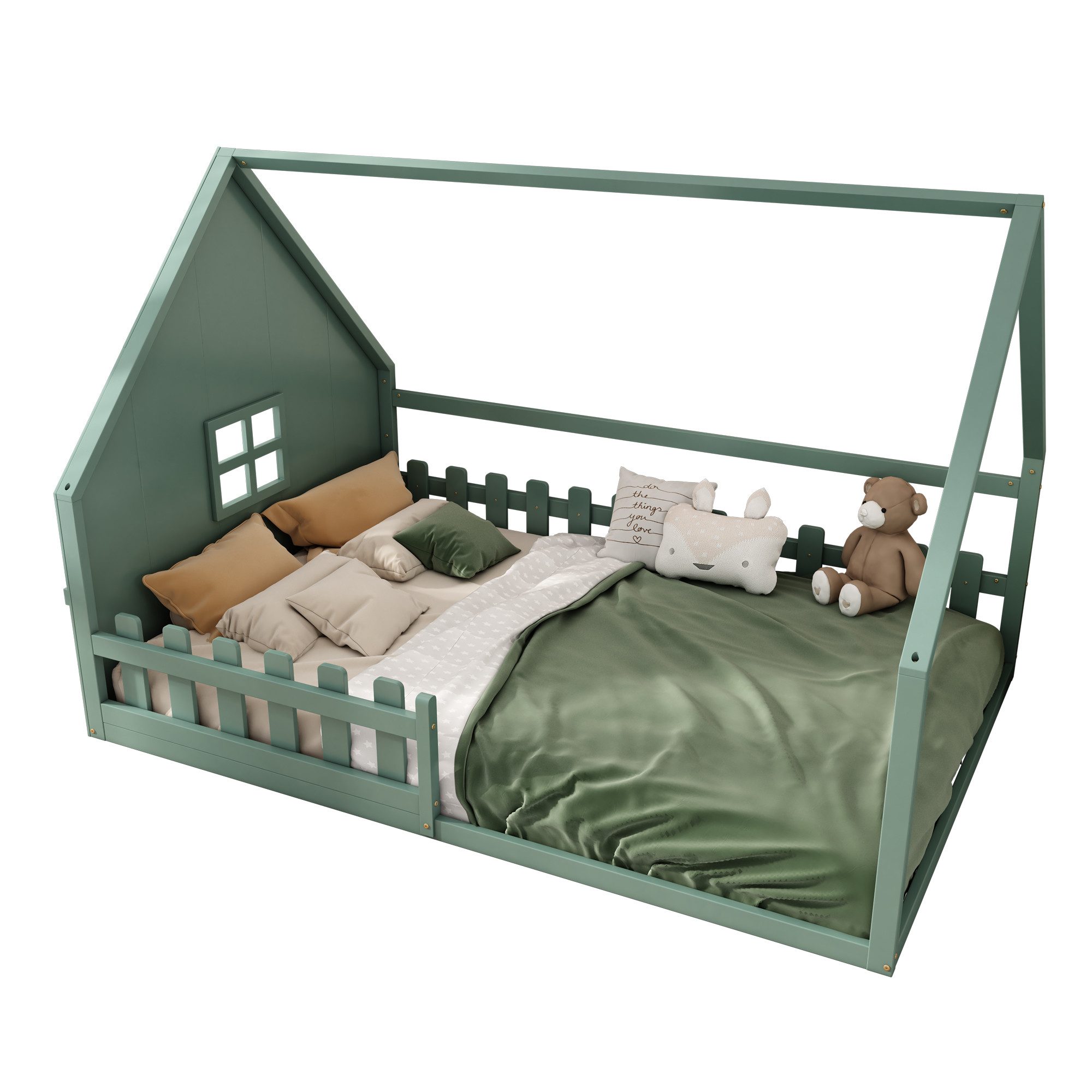 OKWISH Kinderbett Jugendbett,mit HausDesign (Kinderbett,aus Kiefernholz günstig online kaufen