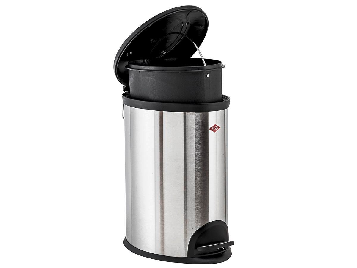 WESCO Mülleimer Abfalleimer 12 Liter, Edelstahl, mit Fußtritt