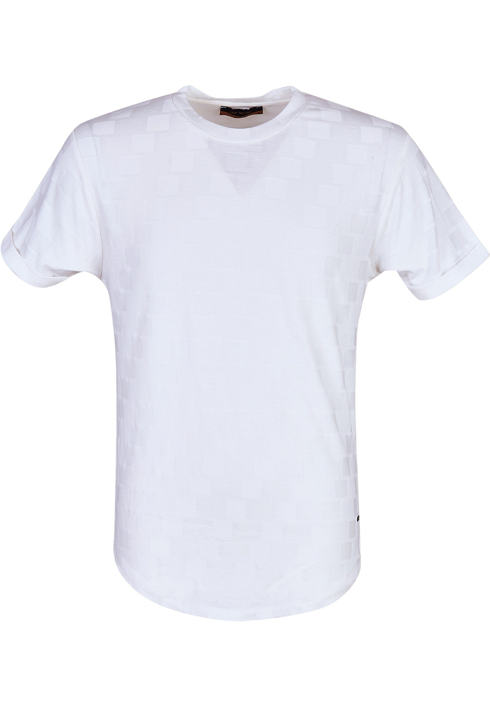 Leif Nelson T-Shirt Herren T-Shirt LN-55655 Rundhals normal ecruweiß