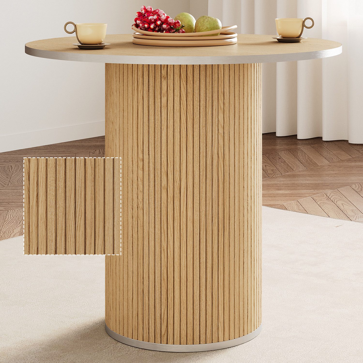 ToteBox Tischsitz 80CM Runder Esstisch und Stühle von 4