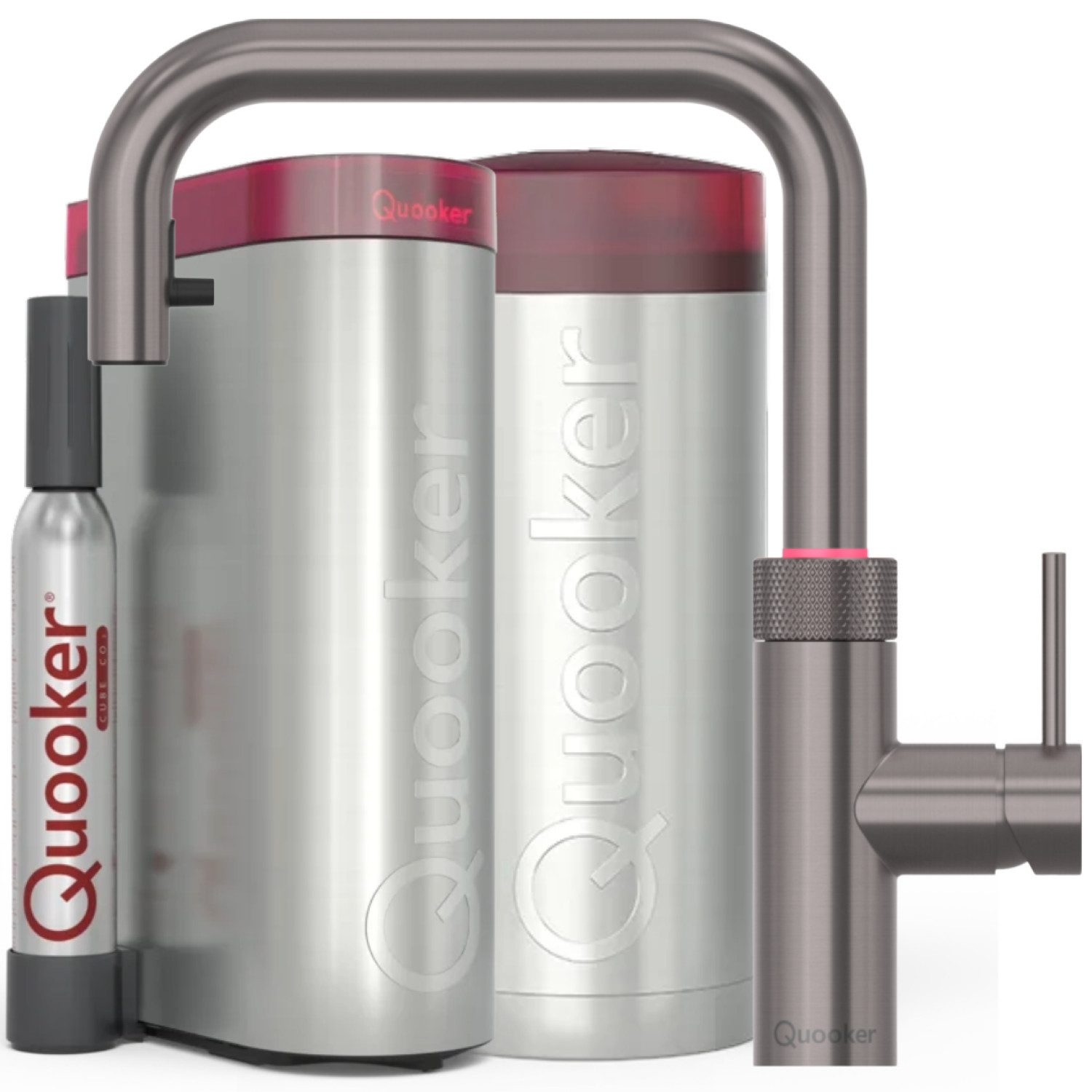 QUOOKER Küchenarmatur Flex Square, COMBI+ & CUBE, Gunmetal, FXSGME COMBI+ CUBE2, **inkl. CUBE Filter Starter Set** inkl. 7 JAHRE GARANTIE