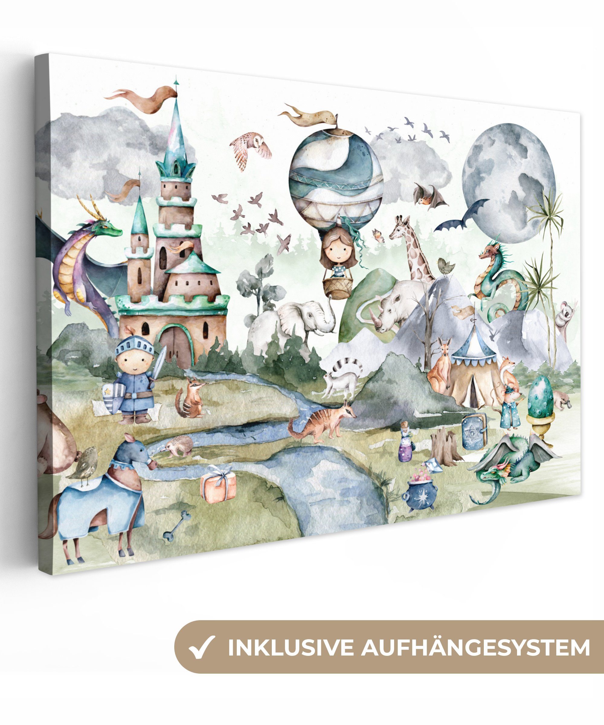 OneMillionCanvasses® Leinwandbild Kinder - Heißluftballon - günstig online kaufen