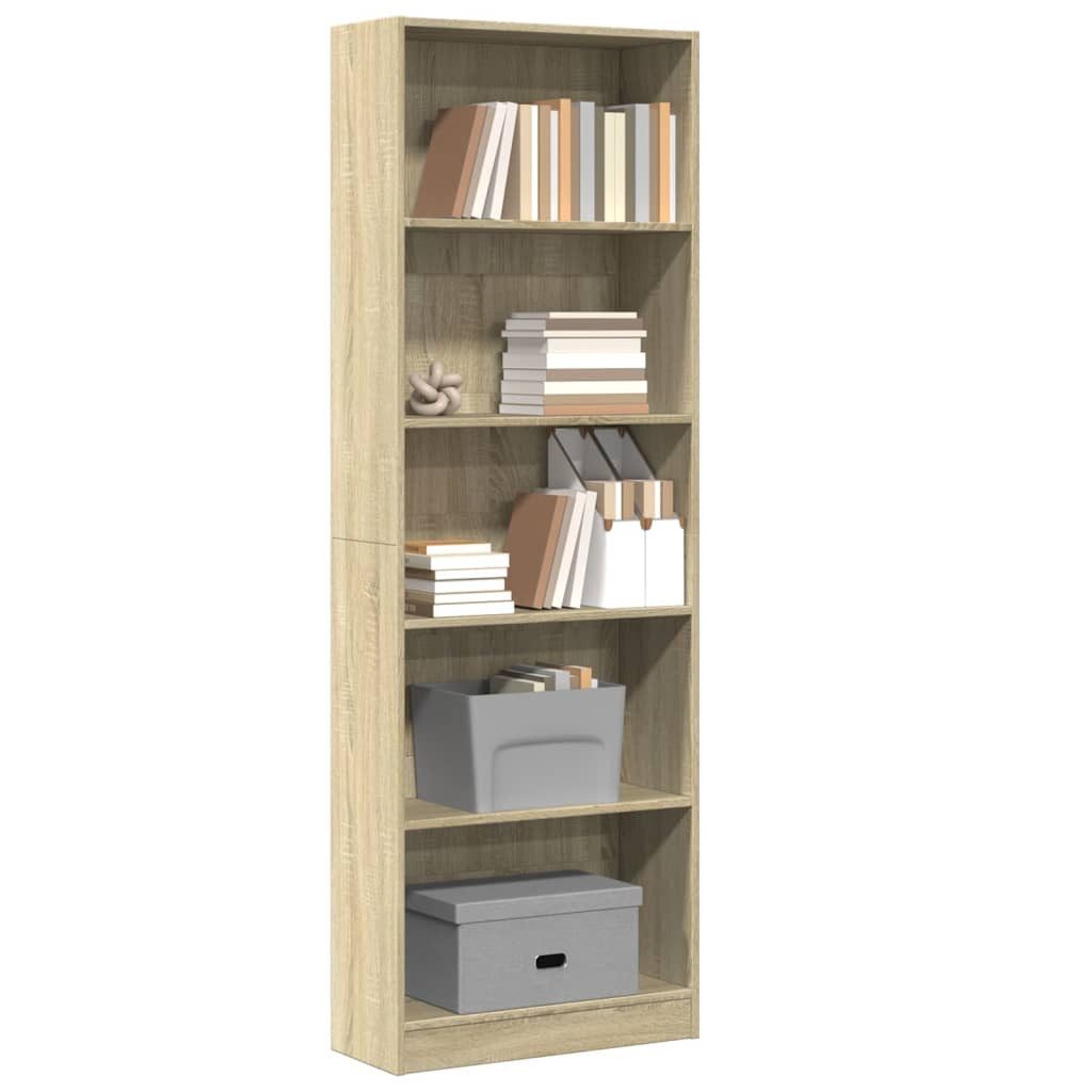 vidaXL Bücherregal Bücherregal Sonoma-Eiche 60x24x176 cm Holzwerkstoff, 1-tlg.