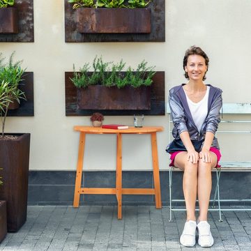 relaxdays Klapptisch Halbrunder Klapptisch aus Holz