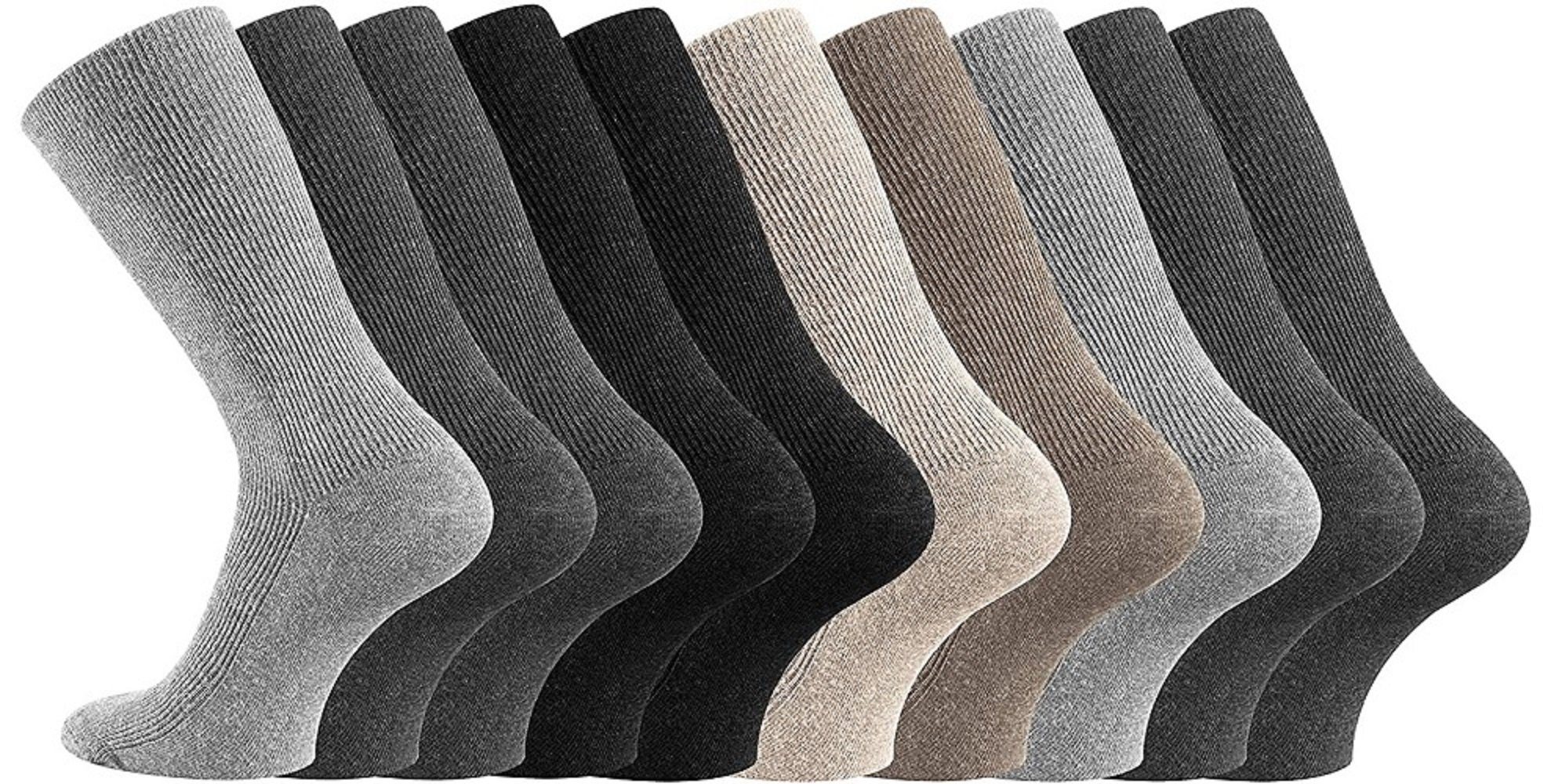 FussFreunde Gesundheitssocken 10 Paar unisex Gesundheitssocken ohne Gummidruck, Diabetiker geeignet