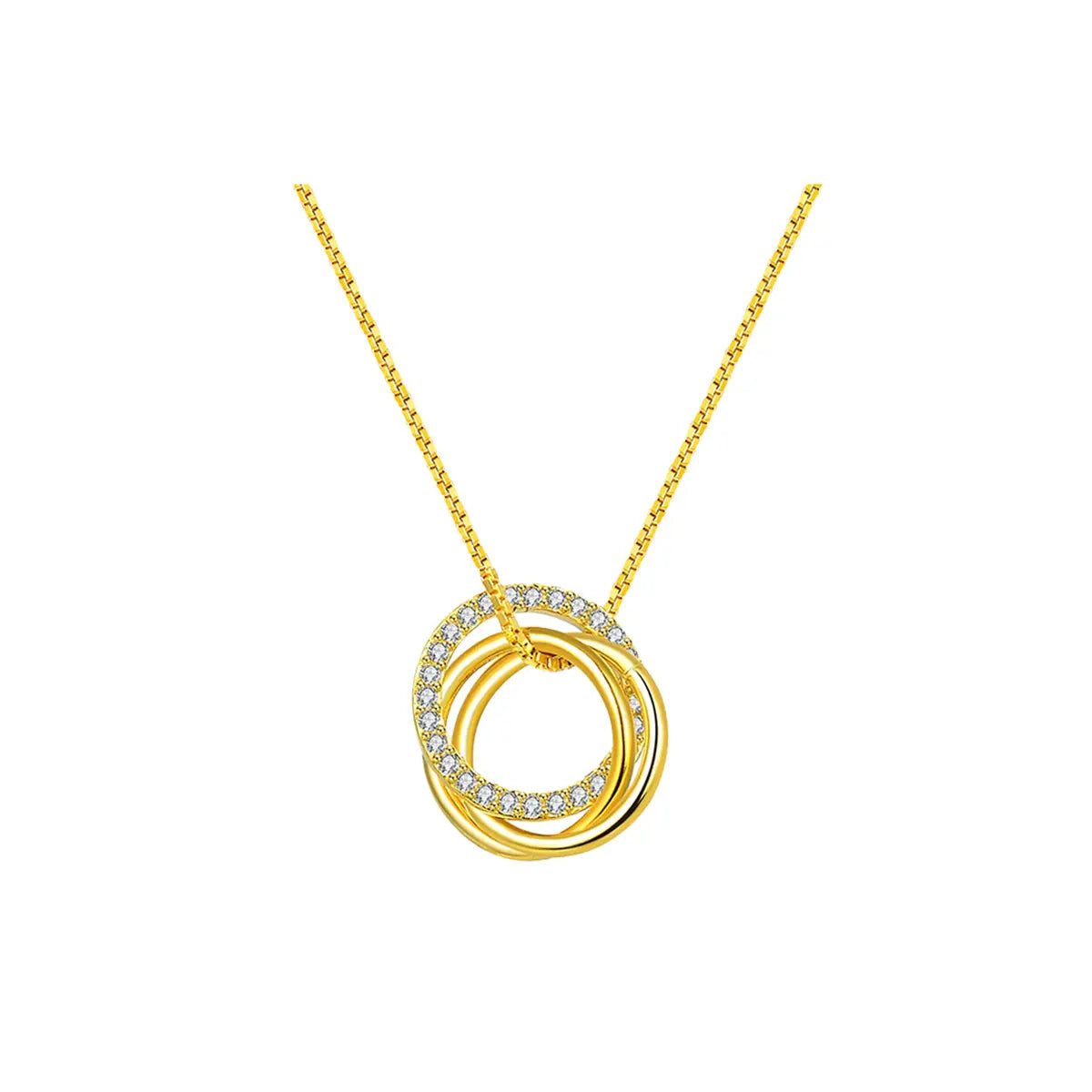 Kette mit Anhänger 925 Silber vergoldet Infinity Grace Kreis-Zirkonia