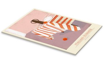 Posterlounge Acrylglasbild ATELIER M, Italian Summer - Pink Kitchen Interior, Küche Malerei