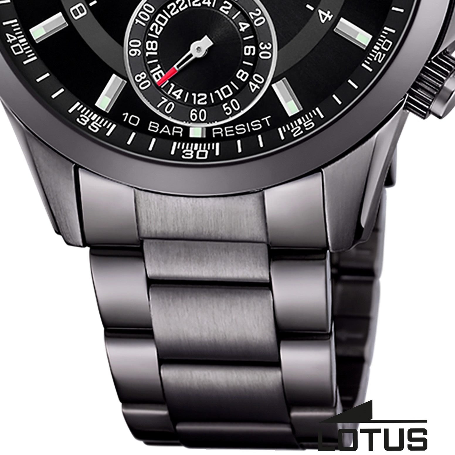 Lotus Chronograph Lotus Herrenuhr Edelstahl grau Lotus, (Chronograph), Herren Armbanduhr rund, groß (ca. 43mm), Edelstahl