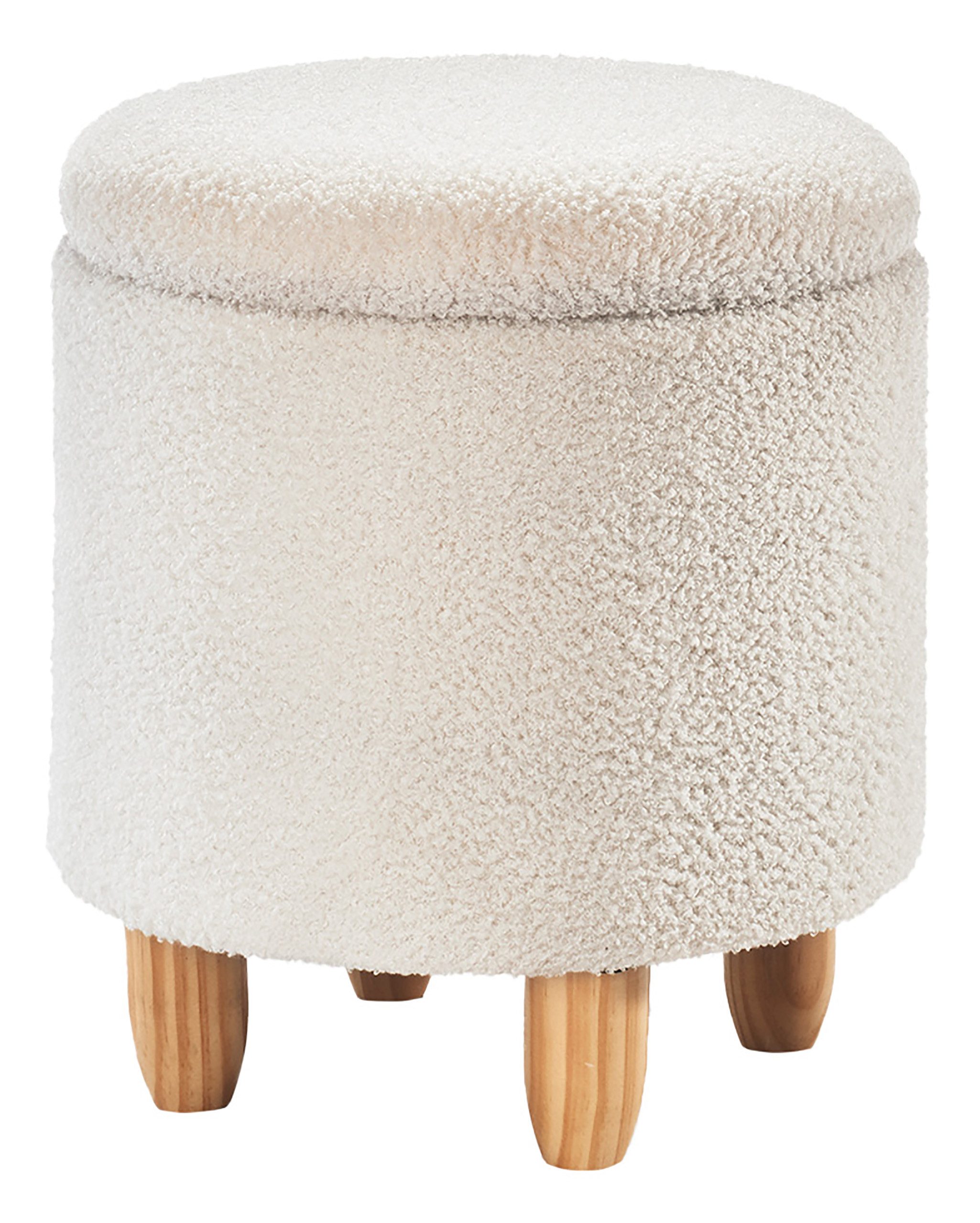 Sitzhocker Hocker mit Aufbewahrung UPENDO – Bouclestoff