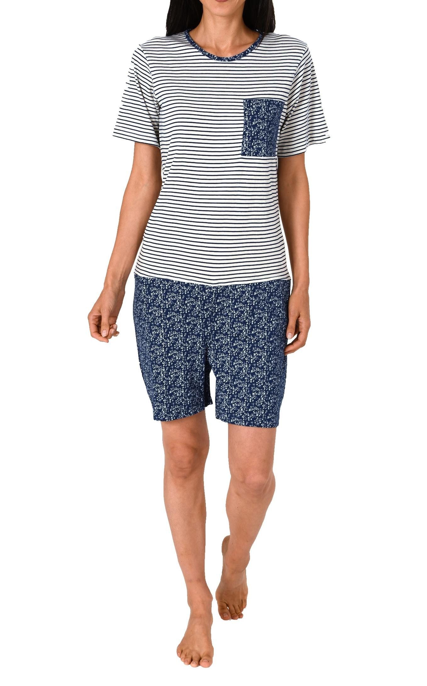 Pyjama Damen Pflegeoverall kurzarm mit Reissverschluss am Rücken und am Bein