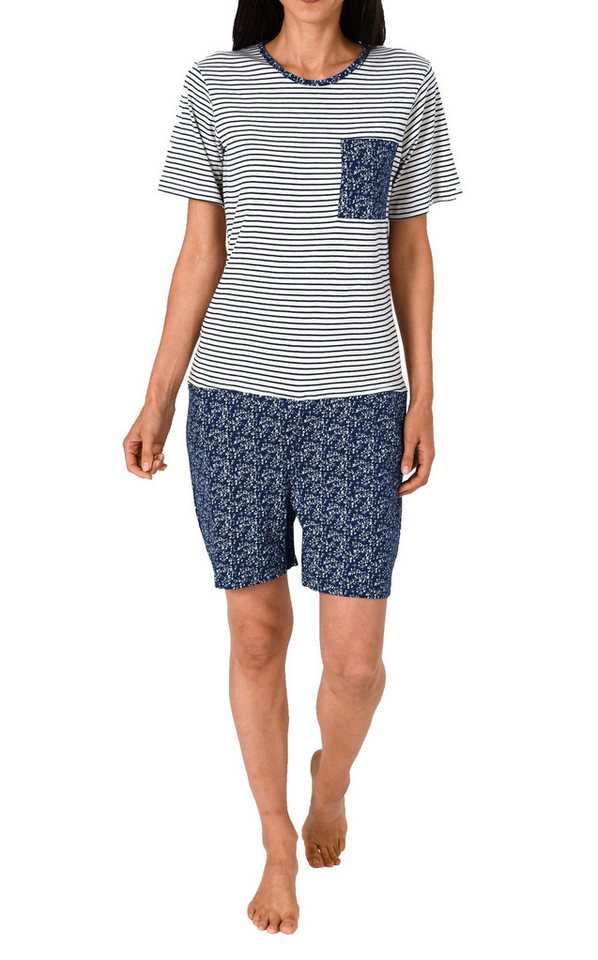 Normann Pyjama Damen Pflegeoverall kurzarm mit Reissverschluss am Rücken und am Bein