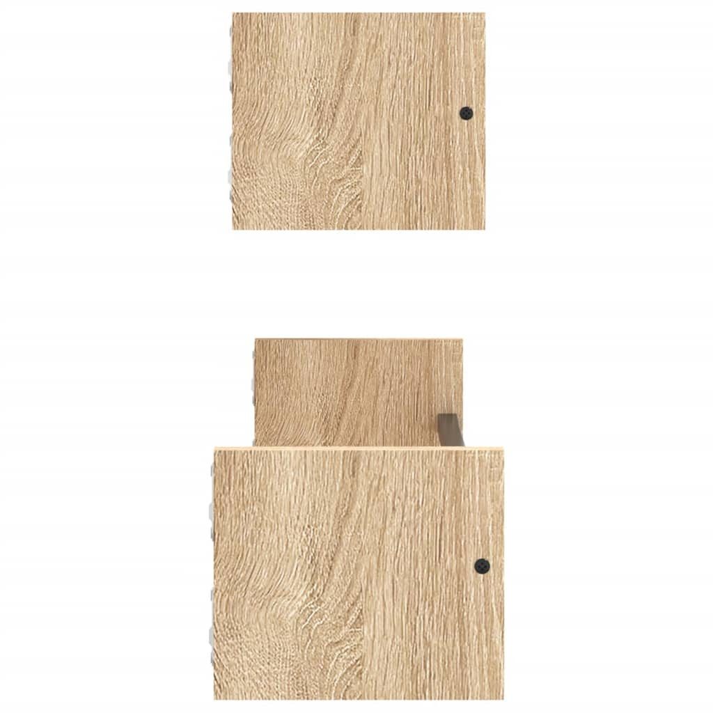 vidaXL Regal Wandregale mit Stangen 2 Stk. Sonoma-Eiche 60x16x14 cm, 2-tlg. – Bild 5 von 5