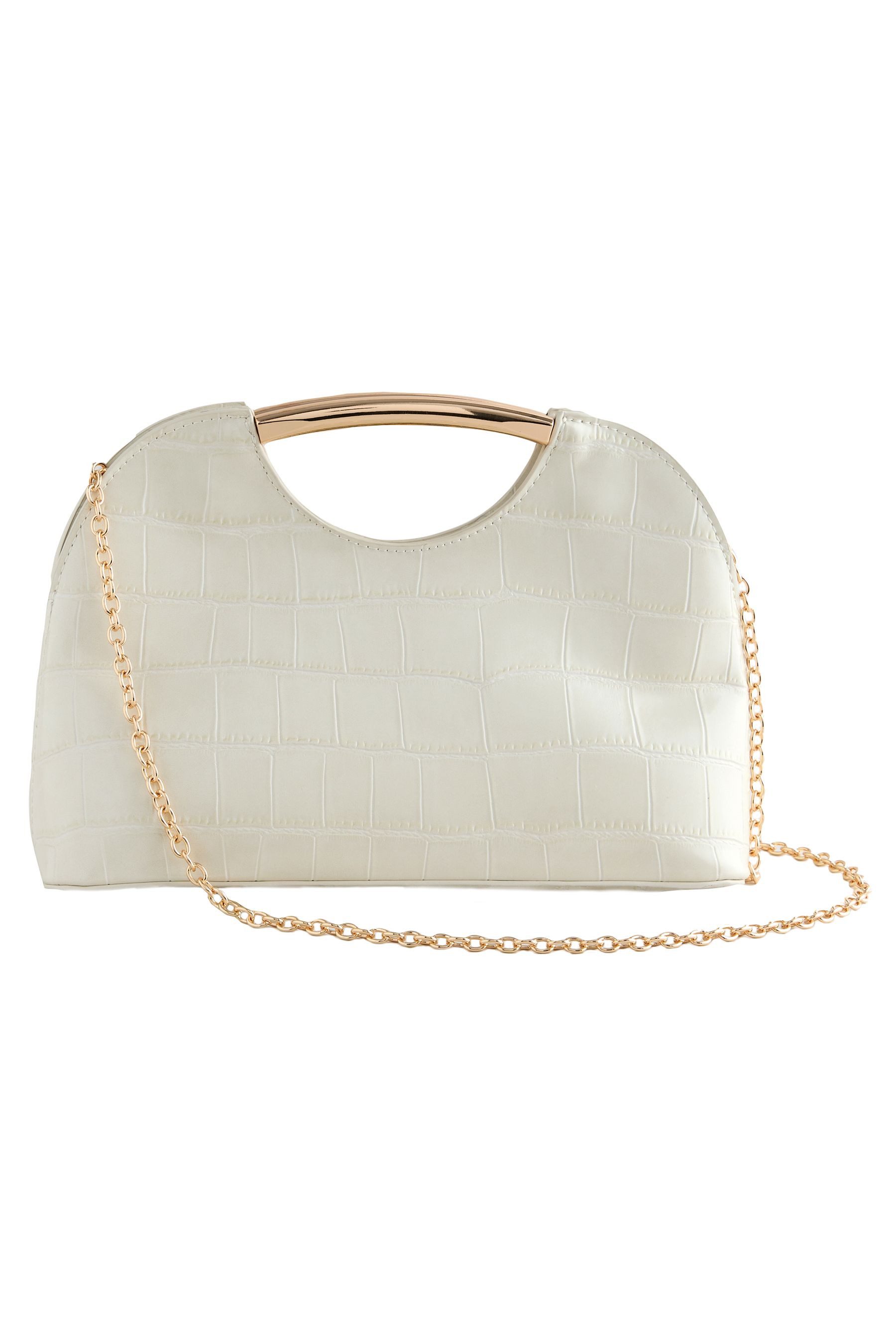 Next Clutch Tasche in Kroko-Optik mit Cut-out (1-tlg)