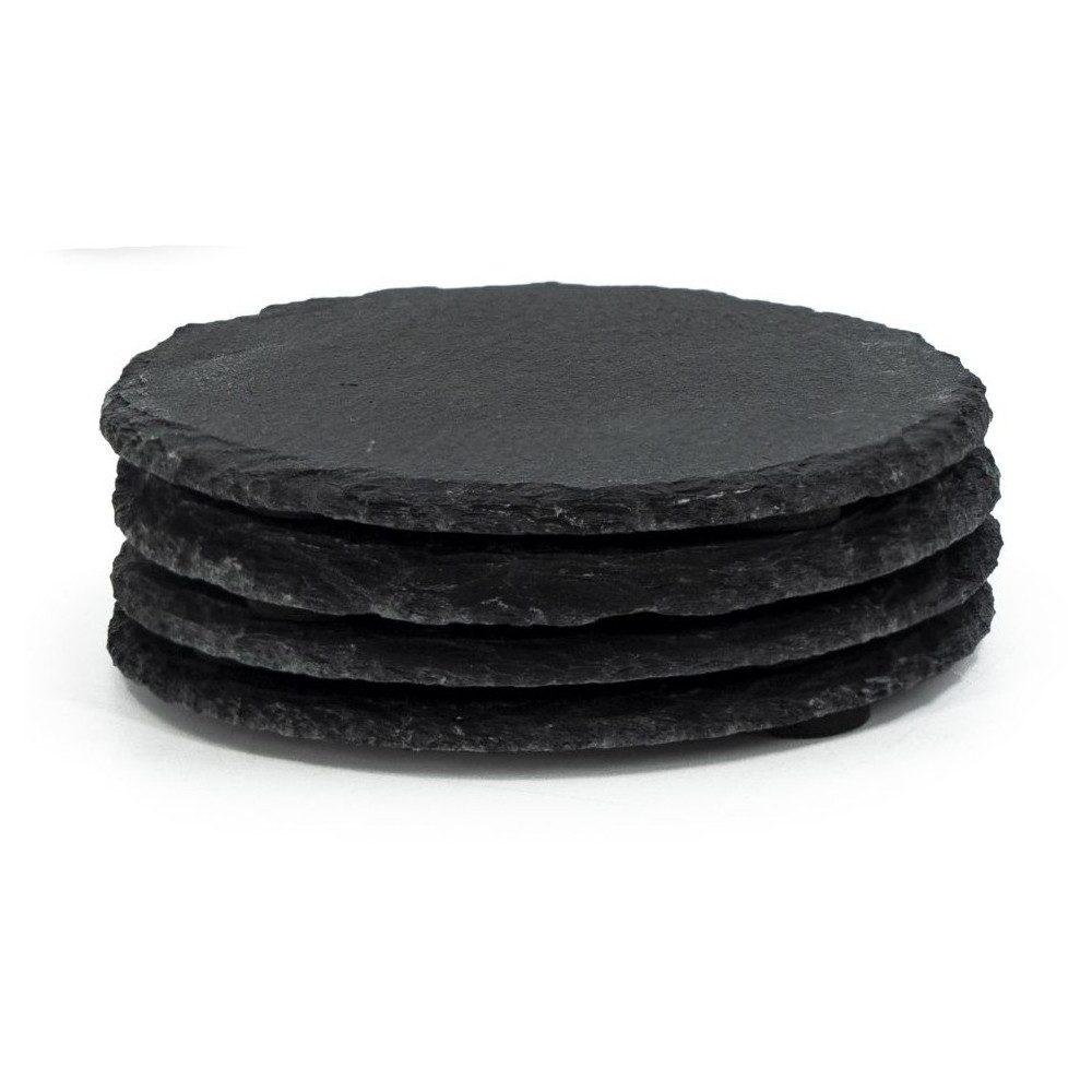 NOOR Dekofigur Glasuntersetzer - aus Schiefer - schwarz - Ø ca. 10 cm - 4-t günstig online kaufen