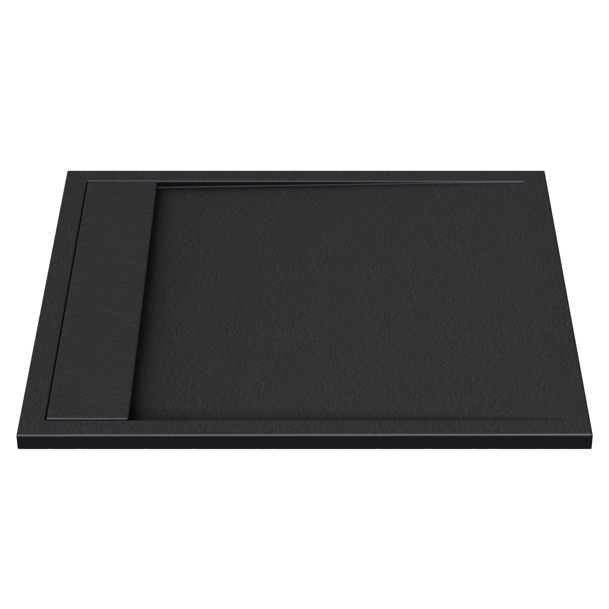 doporro Duschwanne Duschtasse aus Mineral DIN-Anschlüsse Boden Montage geeignet Geoma10, Rechteckig, Mineralguss