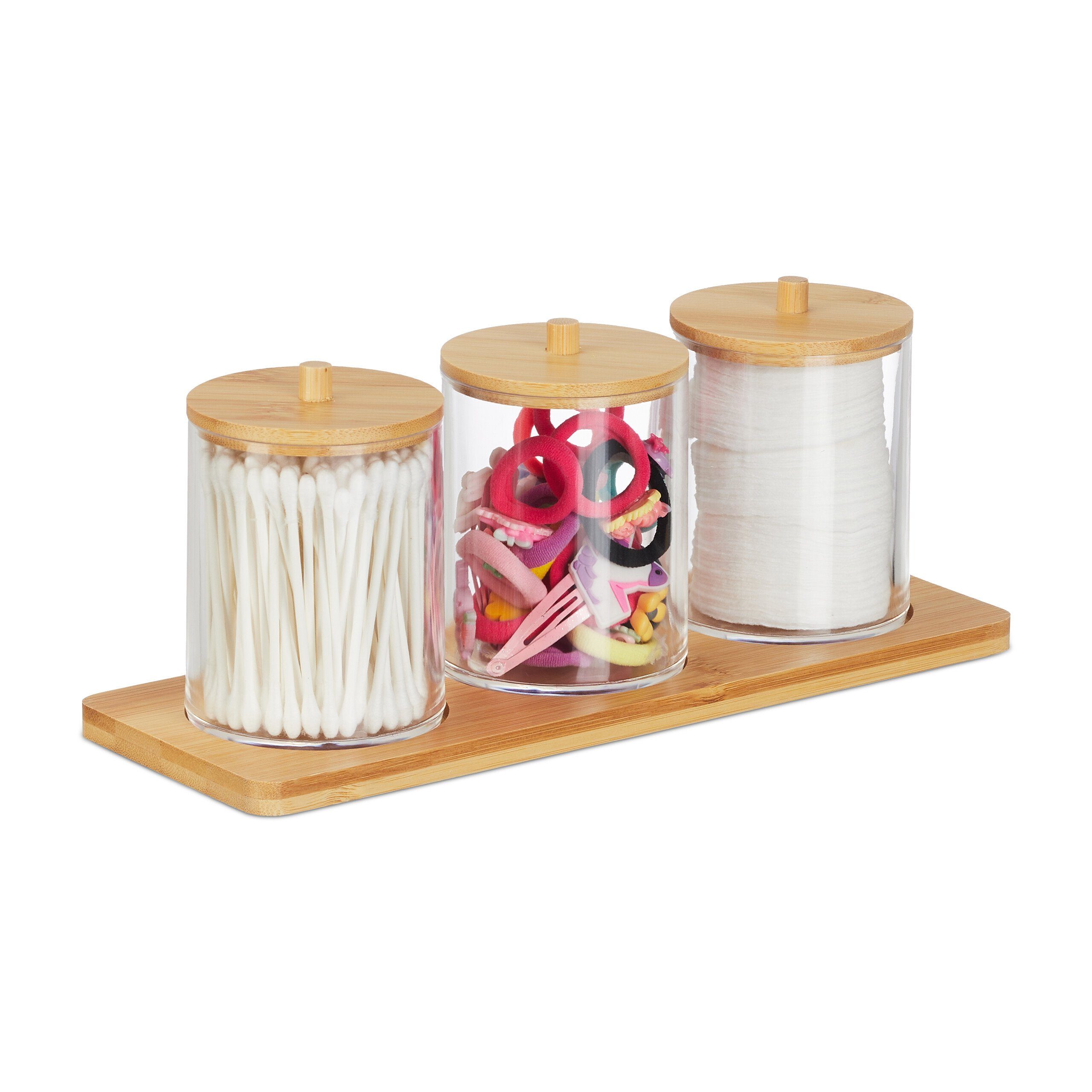 Make-Up Organizer Wattestäbchenbehälter mit Tablett