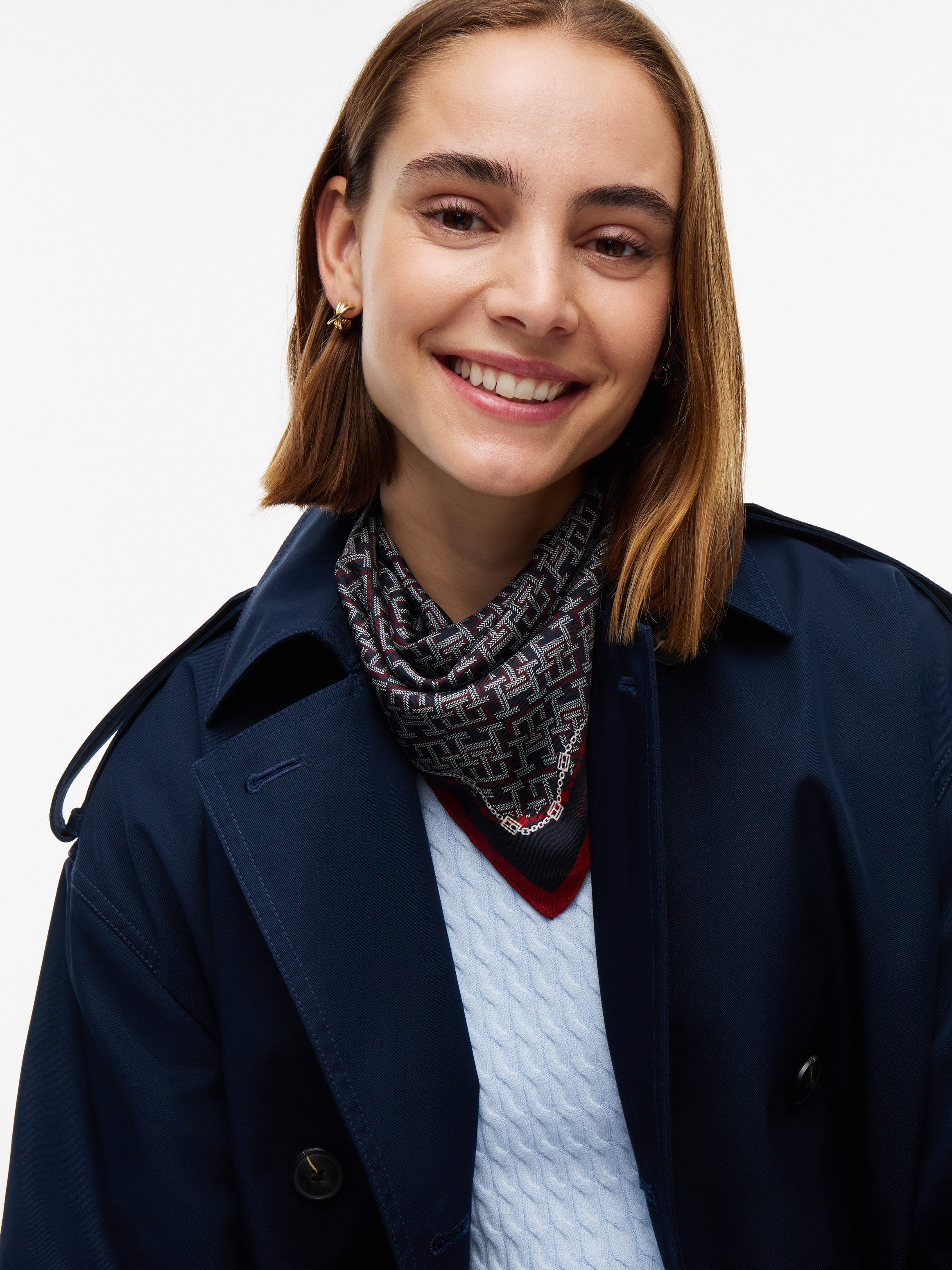 Tommy Hilfiger Seidenschal TMONOGRAM SILK SQUARE, Regular fit mit Monogramprint
