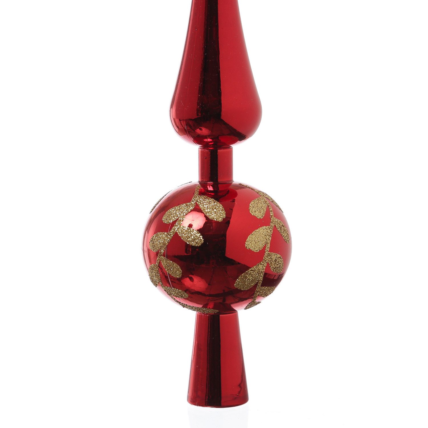 MARELIDA Christbaumspitze Weihnachtsbaumspitze Tannenbaumspitze bruchfest rot glänzend H: 30cm