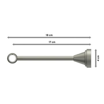 Gardinenstange Primus Lorenzo, INTERDECO, Ø 16 mm, 1-läufig, Wandmontage, Deckenmontage, Chrom matt