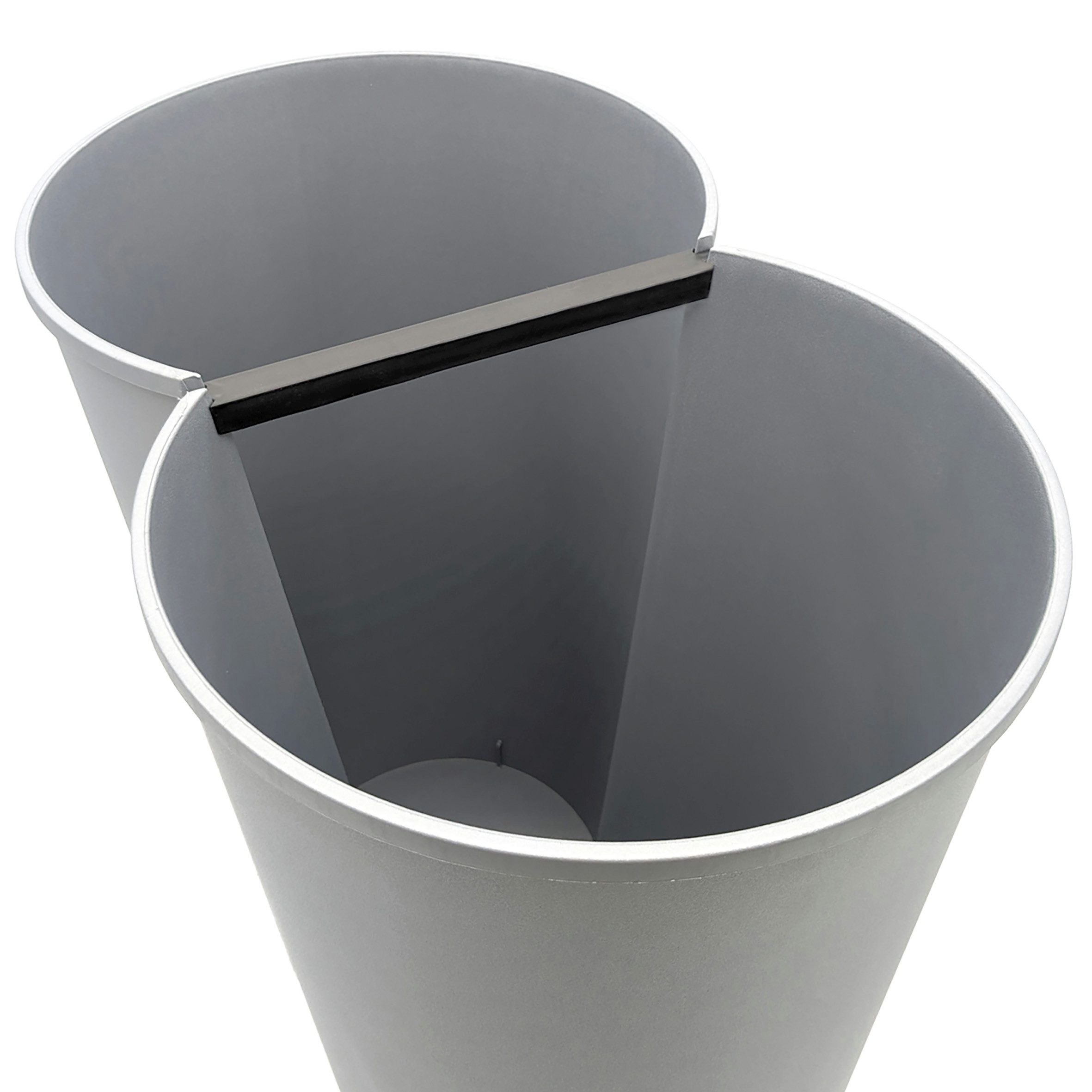 Spetebo Mülleimer Abfalleimer 2x25 Liter Duo Bin Doppel Müll Eimer Abfall Trenner, Deckel mit Druckknopf
