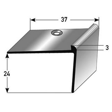 PROVISTON Treppenkantenprofil Aluminium, 37 x 24 x 1000 mm, Bronze Dunkel, Treppenkante Winkel