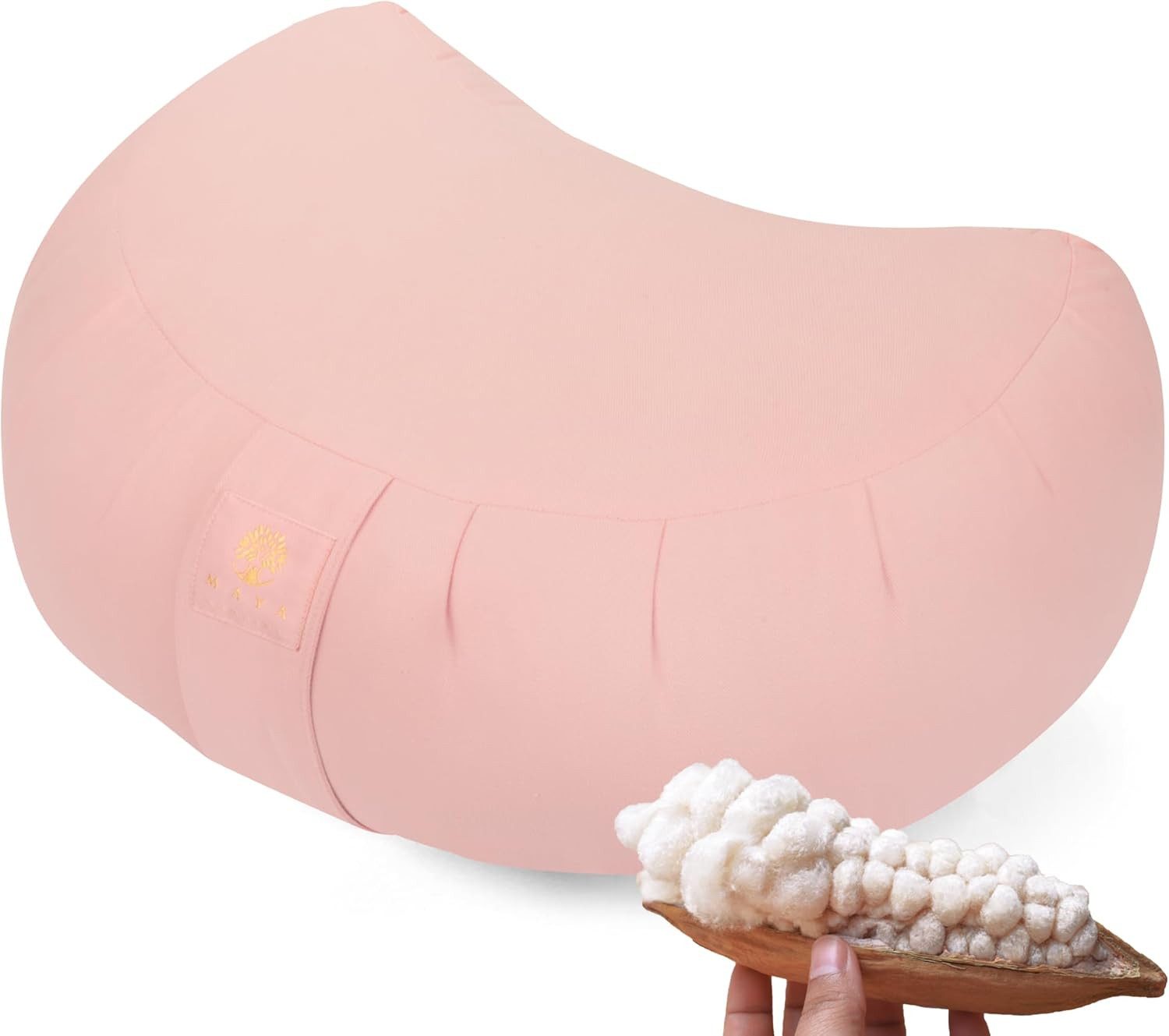 Maya Lumbini Meditationskissen Zafu Crescent Halbmond mit komfortabler Kapokfüllung