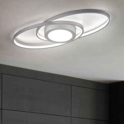 Reality Leuchten LED Deckenleuchte, LED-Leuchtmittel fest verbaut, Warmweiß, LED Design Decken Lampe Switch DIMMER Wohn Ess Zimmer
