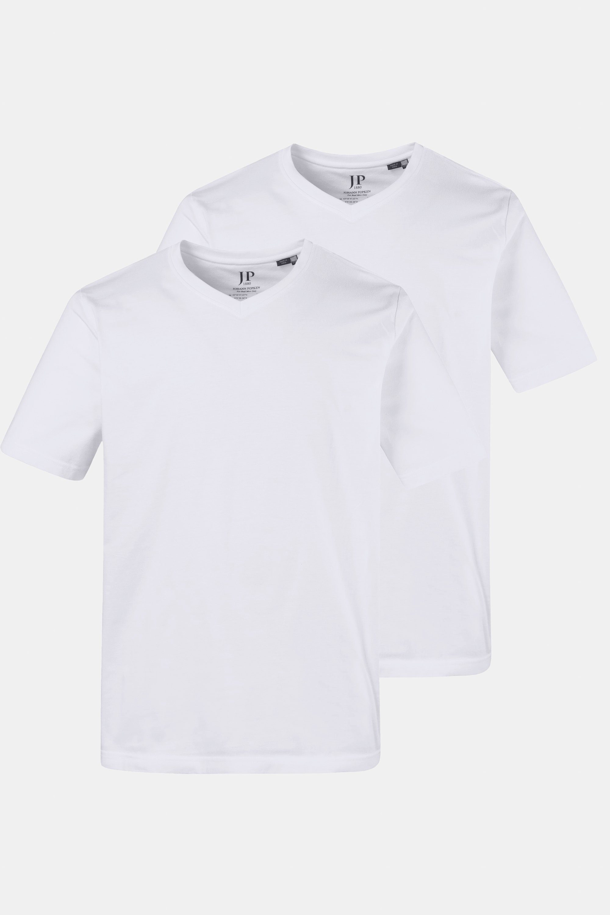 JP1880 T-Shirt (2-tlg) Basic T-Shirts V-Ausschnitt 2er-Pack schneeweiß Halbarm