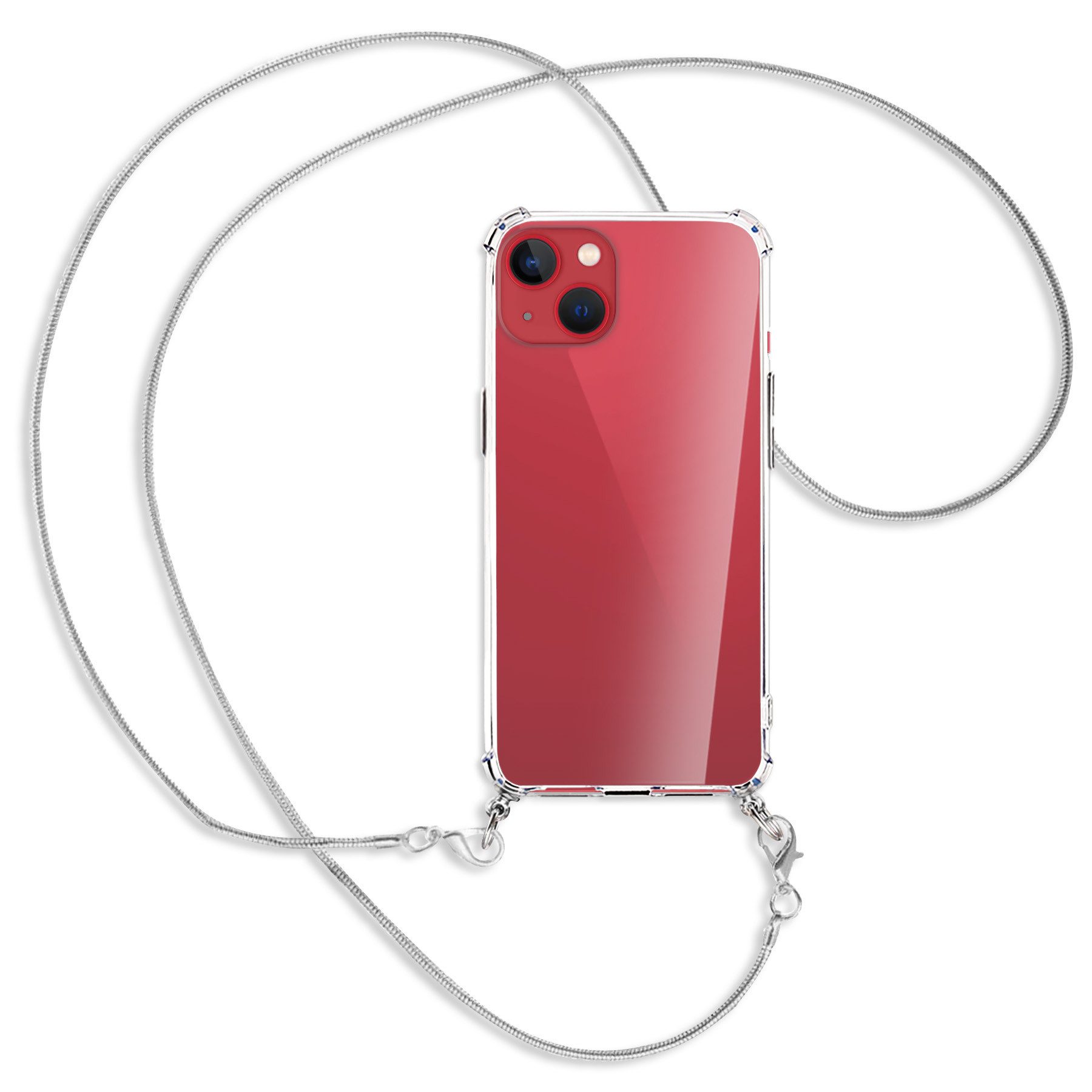 mtb more energy Handykette für Apple iPhone 13 mini [NC-460-MK], Umhängehülle mit Metallkette [NC-460-MK]