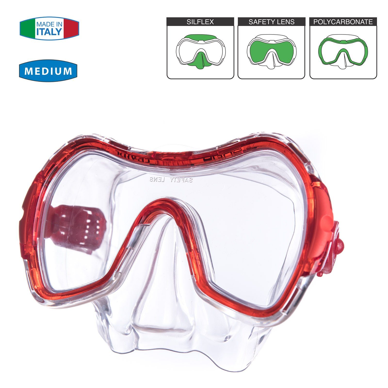 Salvas Maske Jugend Schwimmbrille Mit Schnorchel, Brille Schwimm Nase Drop Tauchmaske Rot Taucher