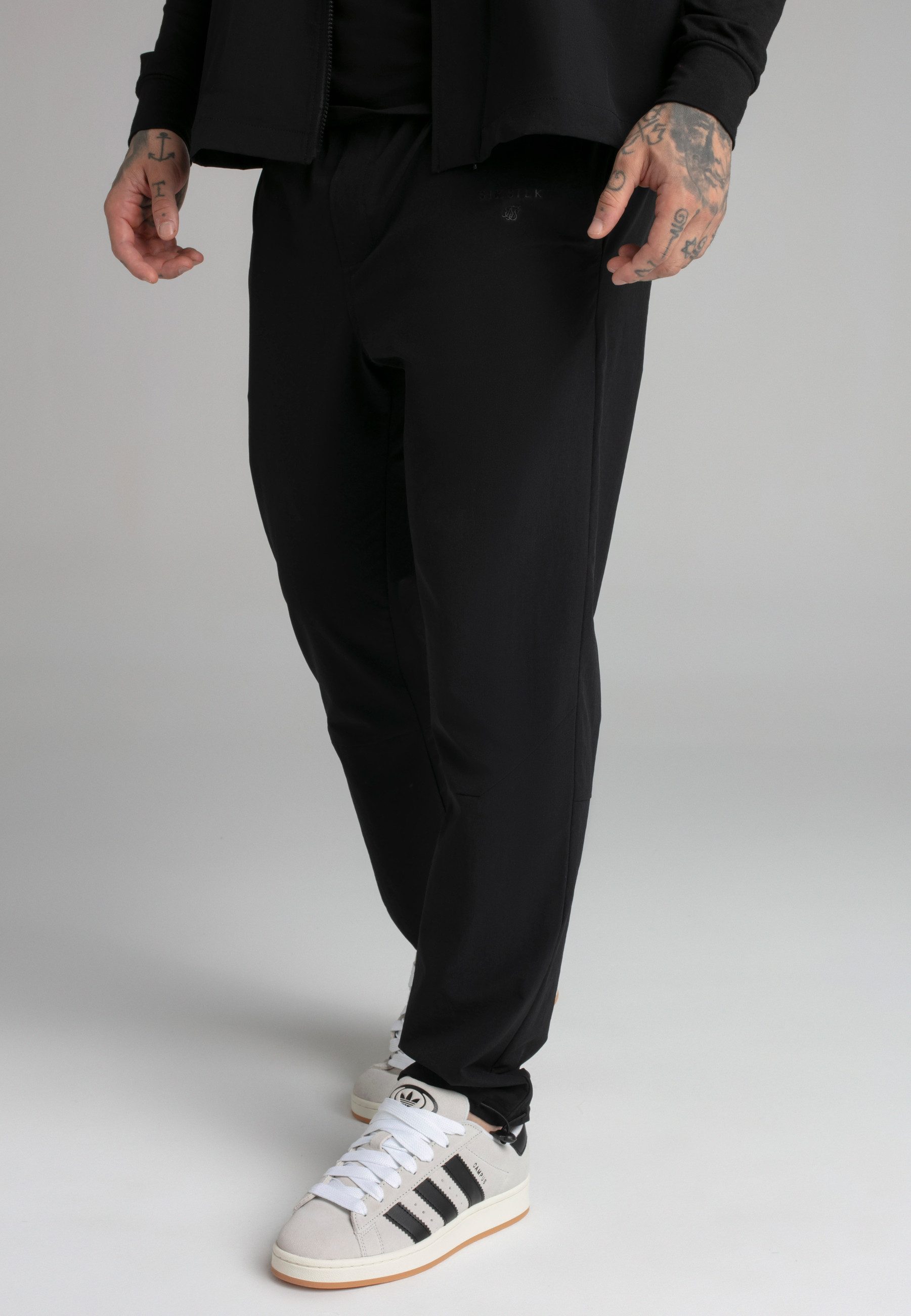 Siksilk Cargohose SikSilk Herren Schwarze Hose