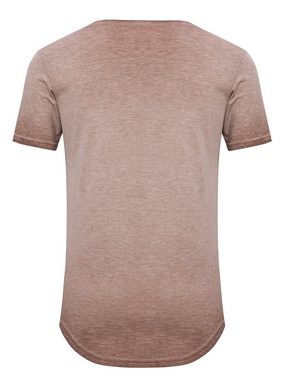 Pittman V-Shirt Maxi Oversize Basic Tee V-Neck Washed
