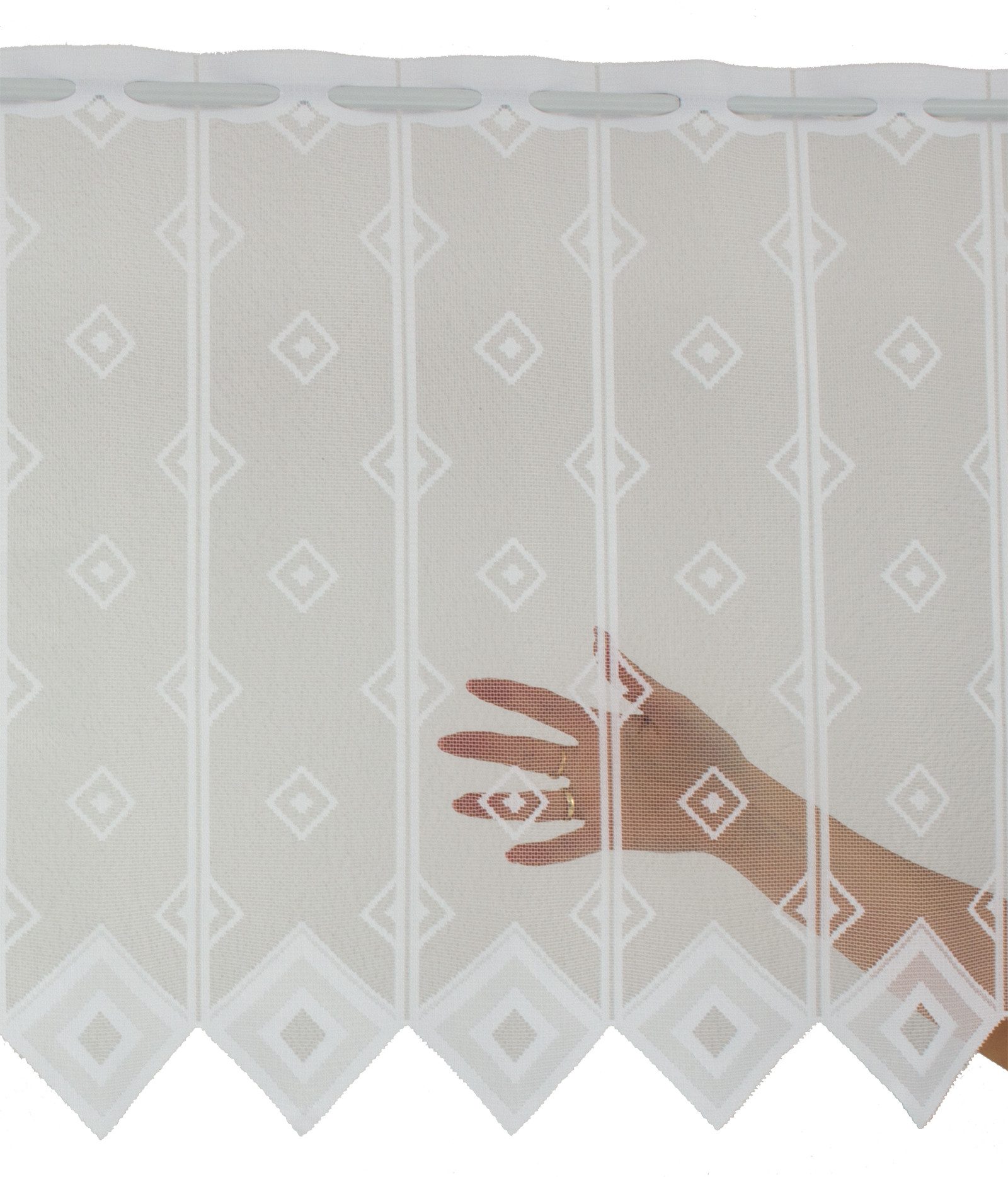 Gardinen Kranzusch Scheibengardine Quadrate, Stangendurchzug, transparent, günstig online kaufen