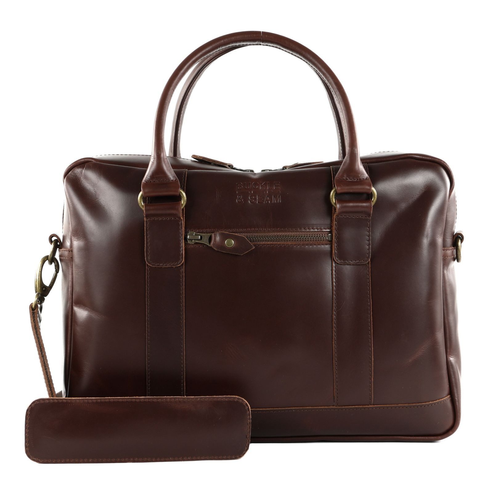 Buckle & Seam Businesstasche New Stripes Business Bag, aus echtem Rindsleder