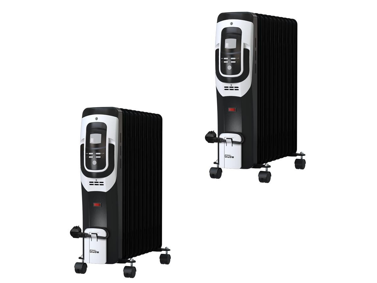 Güde Ölradiator 85193-01, 2500 W, 3 Heizstufen, 11 Rippen, LCD-Display, Timerfunktion