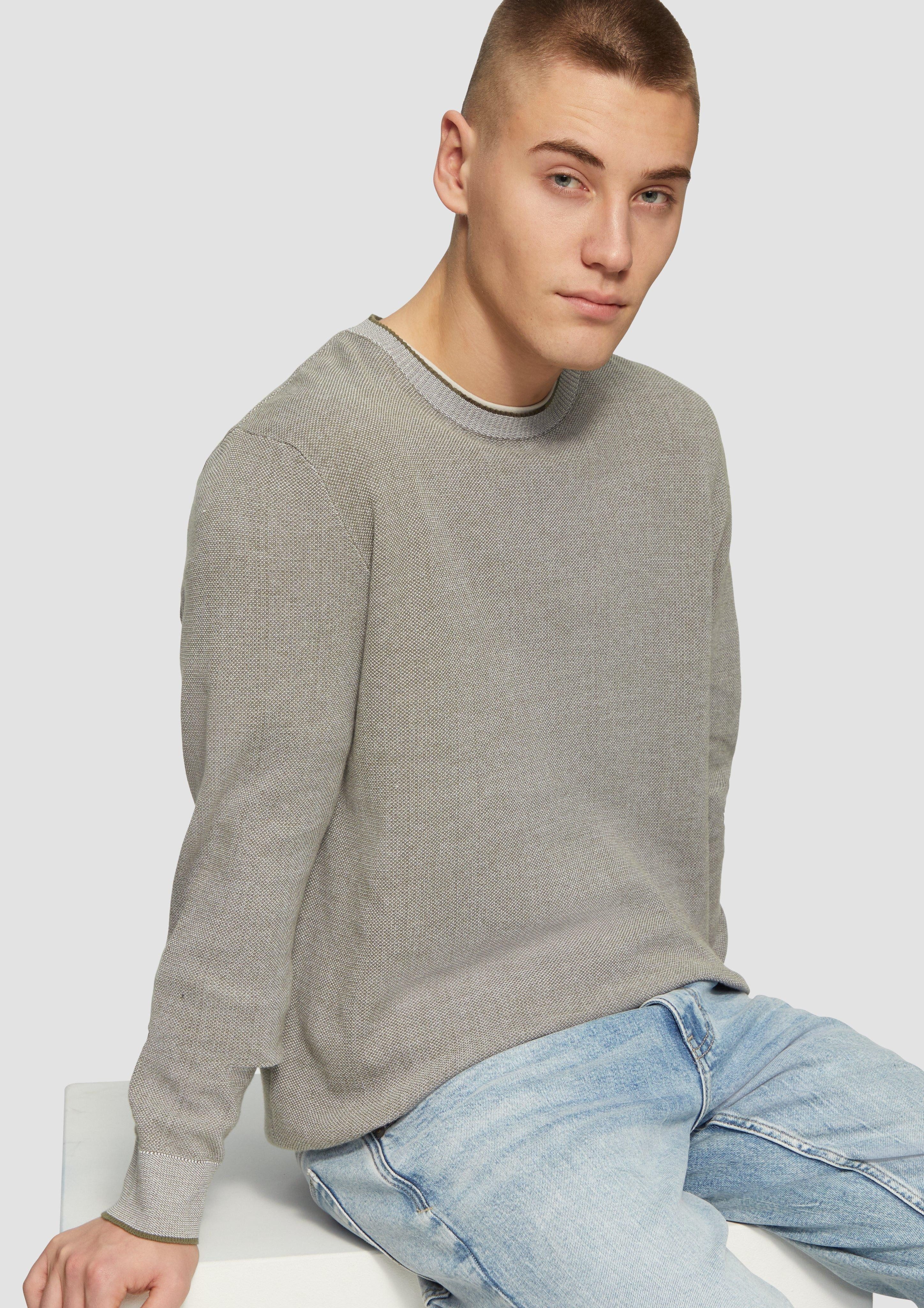QS Strickpullover Strickpullover in Melange-Optik günstig online kaufen
