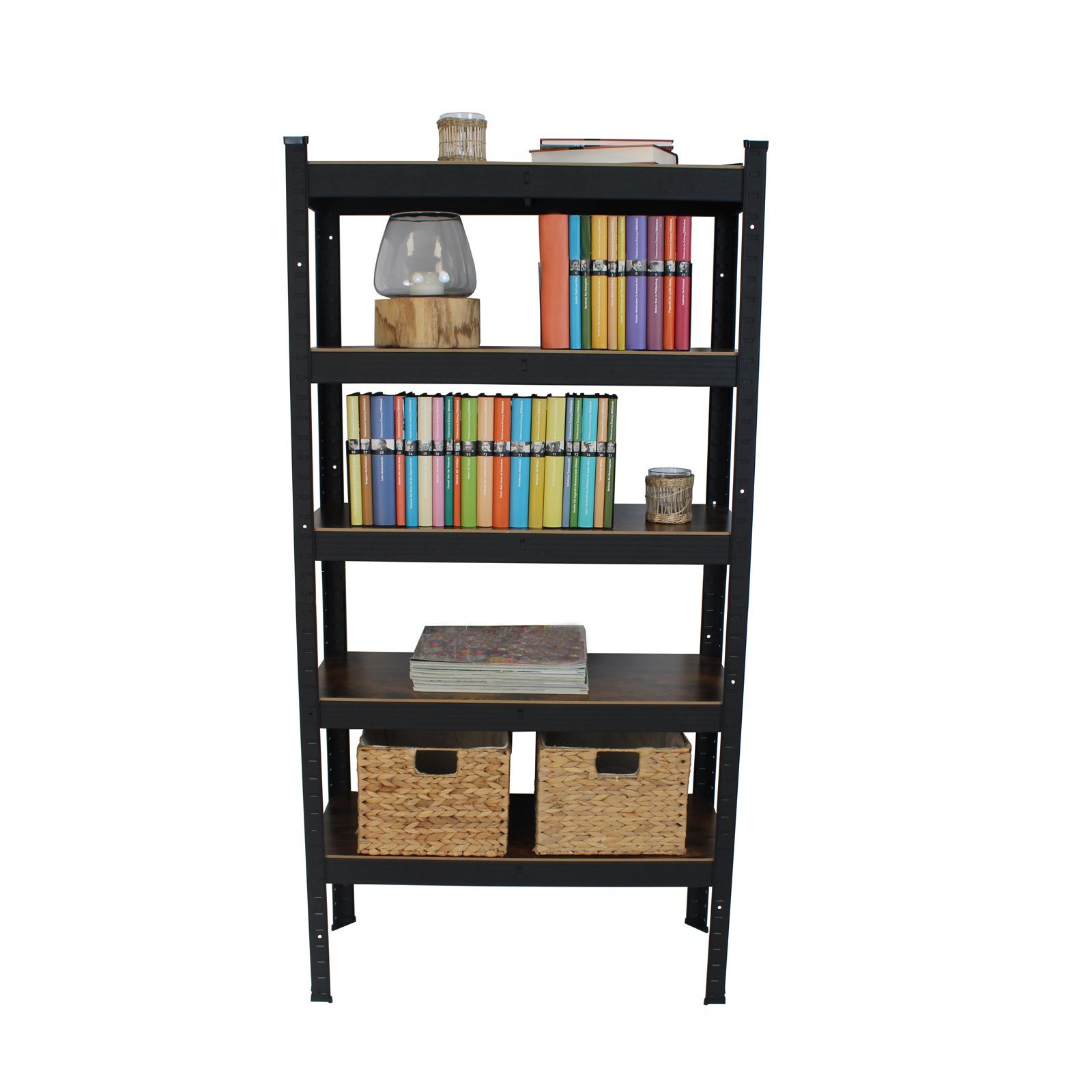 TRUTZHOLM Steckregal Wohnzimmerregal 150x75x30 cm dunkel günstig online kaufen