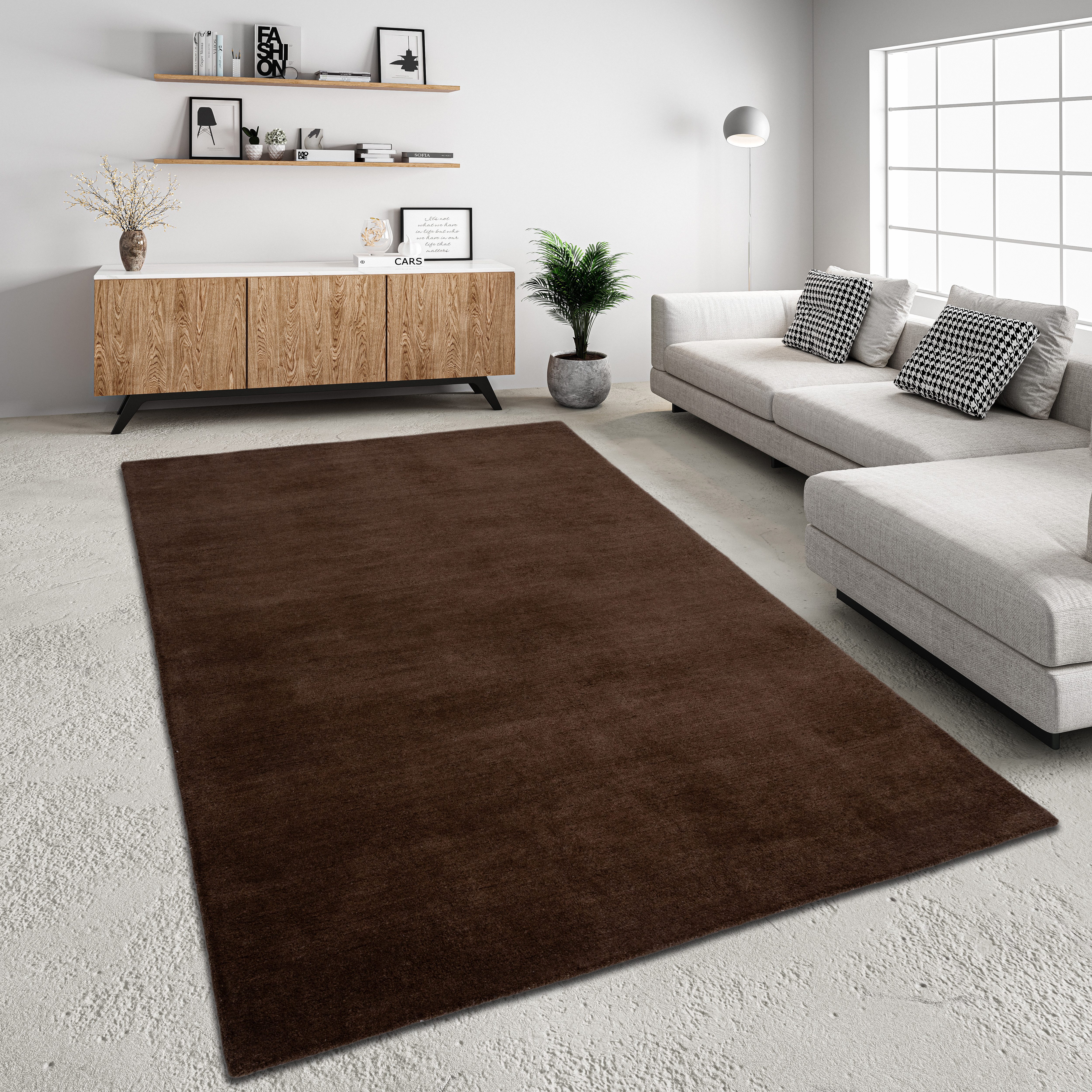 my home Wollteppich Gabbo Natur, Handweb günstig online kaufen