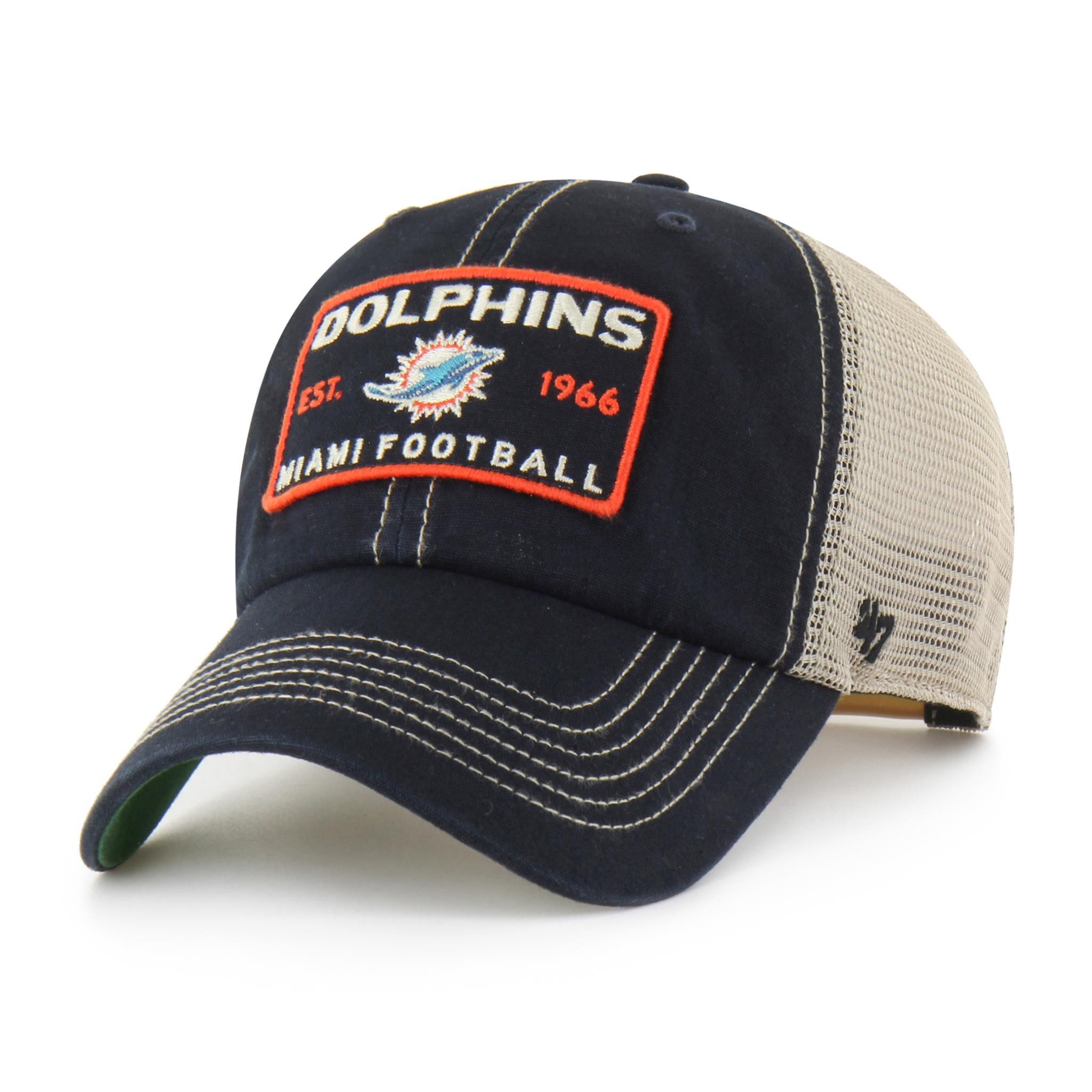 Baseball Cap '47 Brand Cap NFL Miami Dolphins WABASH '47 Clean Up Black