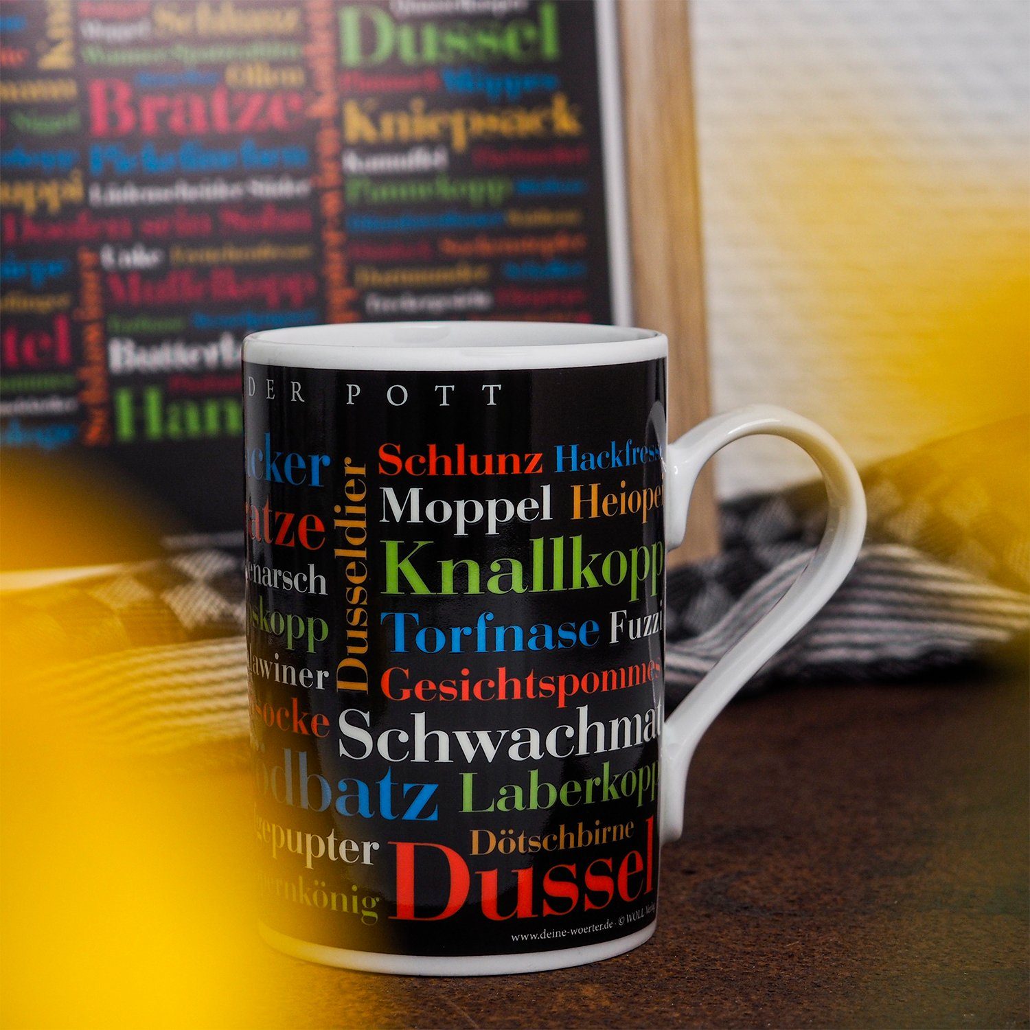 Deine Schimpfwörter, Tasse Kaffeebecher Porzellan Wörter Ruhrpott