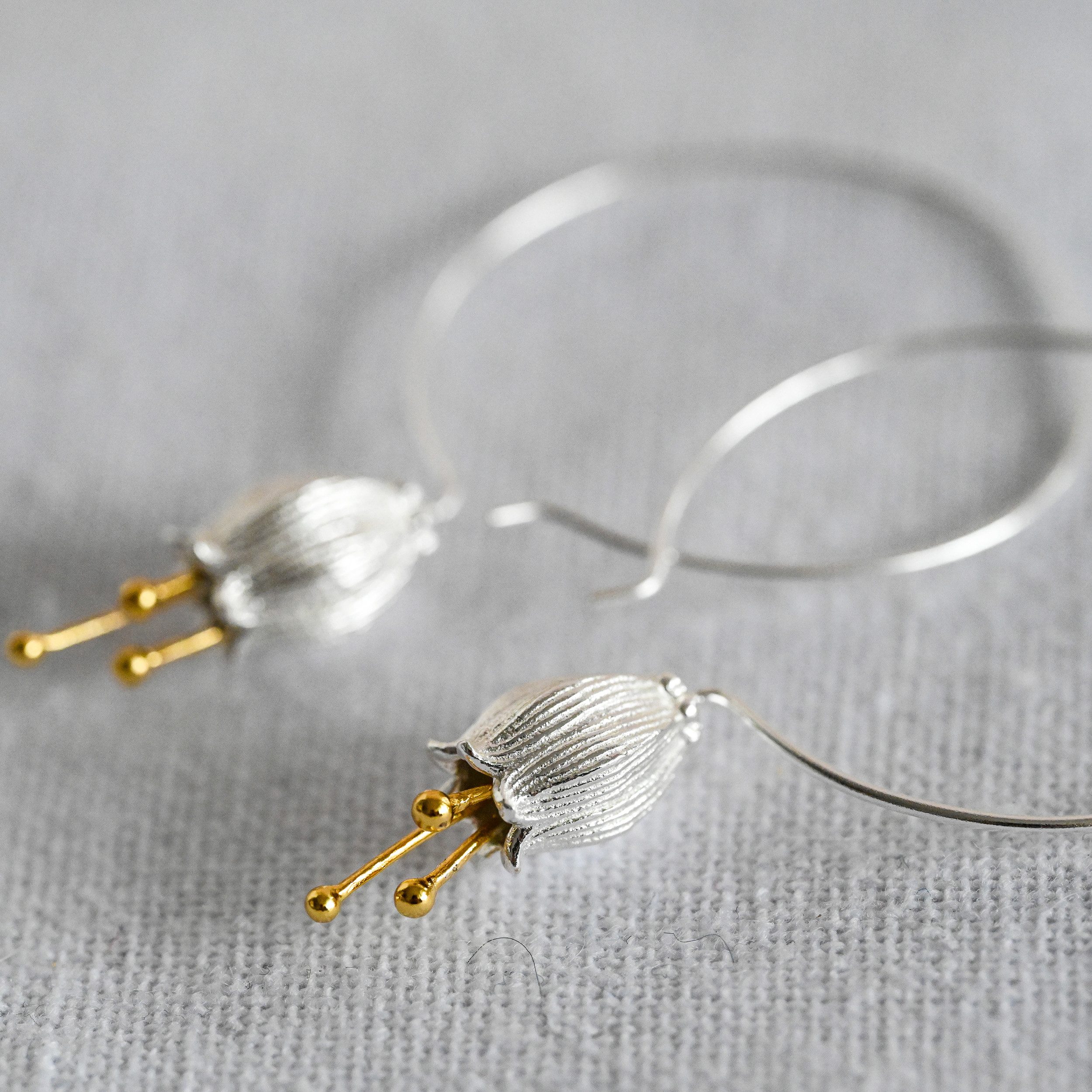 Runde Perlé Paar Creolen handgefertigte große Creolen Maiglöckchen, (inkl. günstig online kaufen