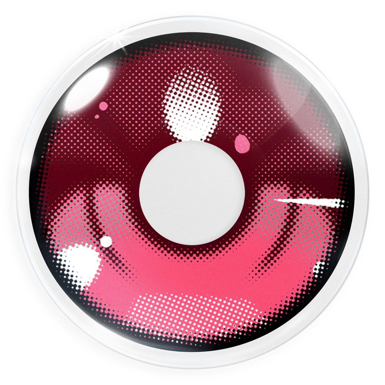 MeralenS Farblinsen Pinke 'Anime Arc 3 Pink' Manga Fun Linsen 1 Paar. Halloween & Cosplay