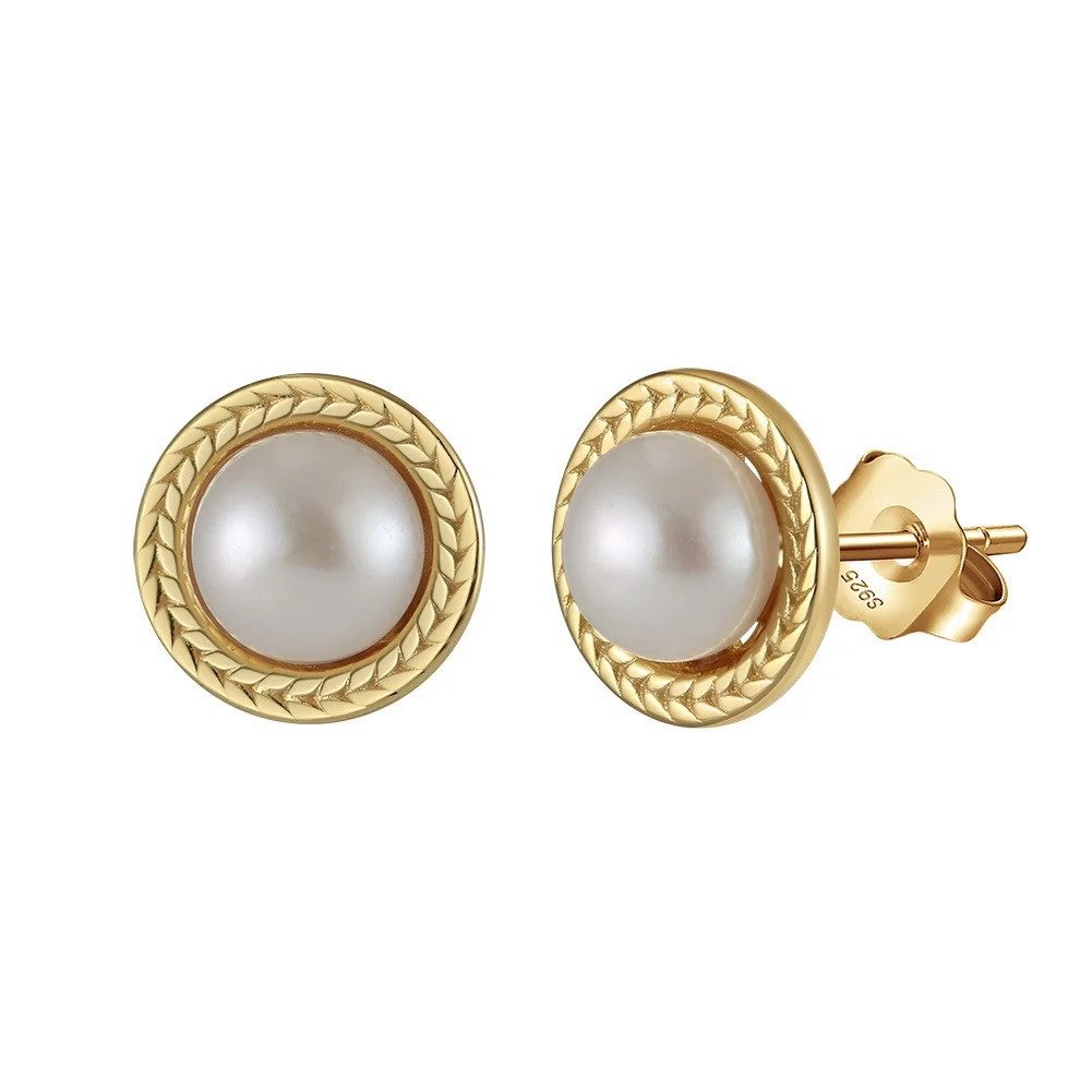 Runde Perlé Perlenohrringe klassische Vintage Ohrstecker, handgefertigte Oh günstig online kaufen