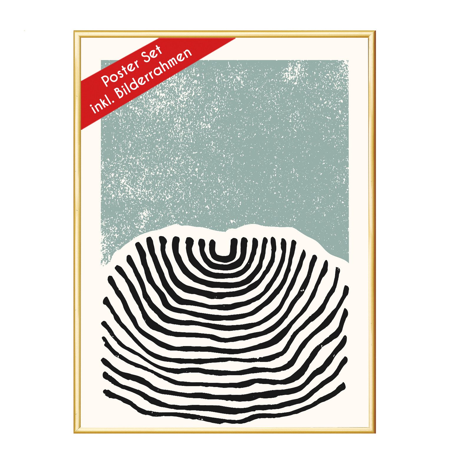 Wackadoo Living Плакат "Abstrakt" mit Изображенияrahmen, Wandbilder Wohnzimmer, Abstrakt blau