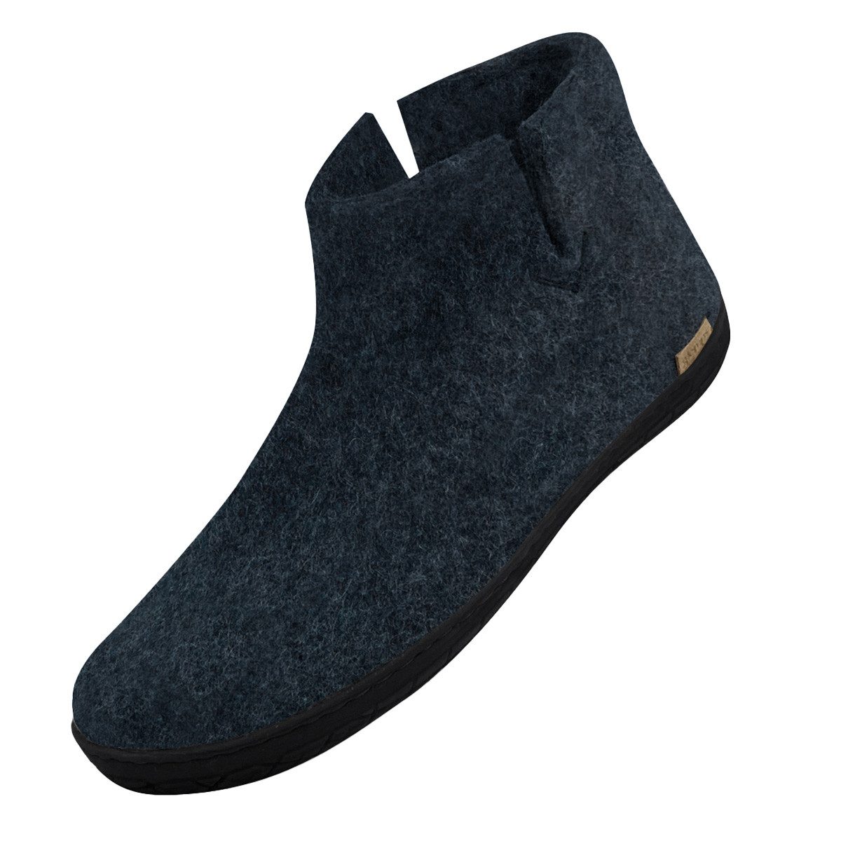 glerups dk Naturkautschuksohle Schwarz Hausschuh (1-tlg) Boots - Natürliches Material, Schützt vor Geruch, Bequem und weich