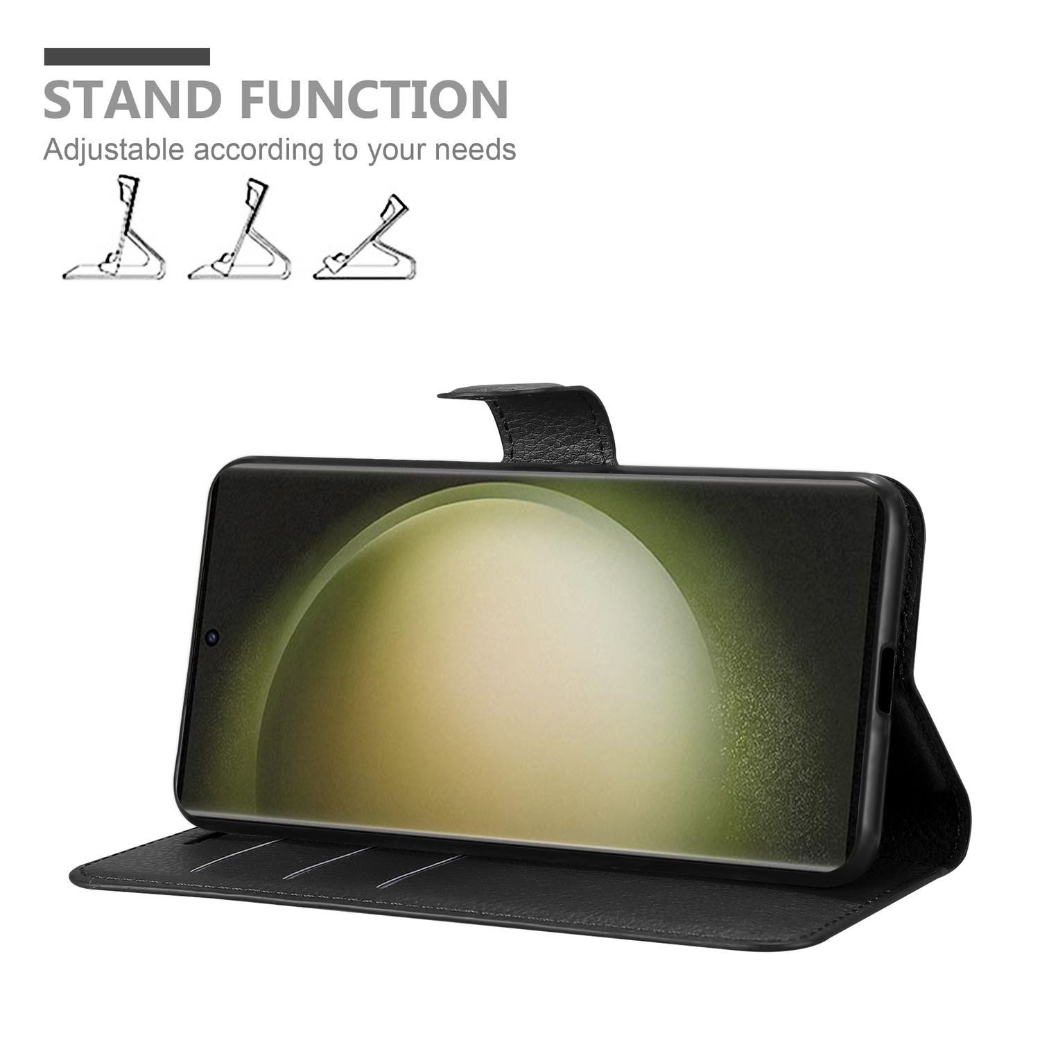Cadorabo Handyhülle für Samsung Galaxy S23 ULTRA Hülle Samsung Galaxy S23 ULTRA, Hülle Schutzhülle mit Standfunktion, Kartenfach und Magnetverschluss